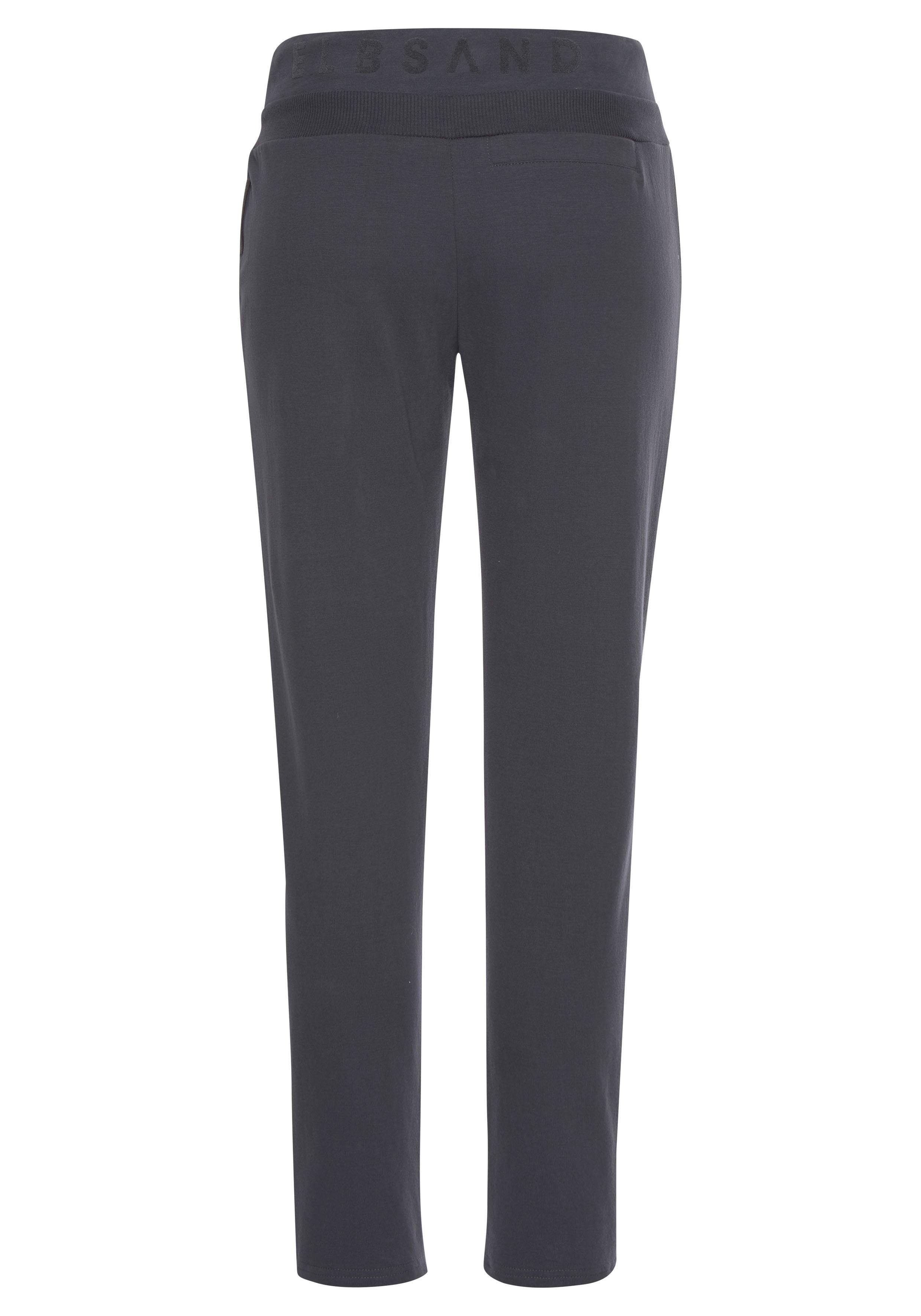 Elbsand Sweatbroek Brinja met logoprint op de tailleband en zakken, joggingbroek, loungebroek