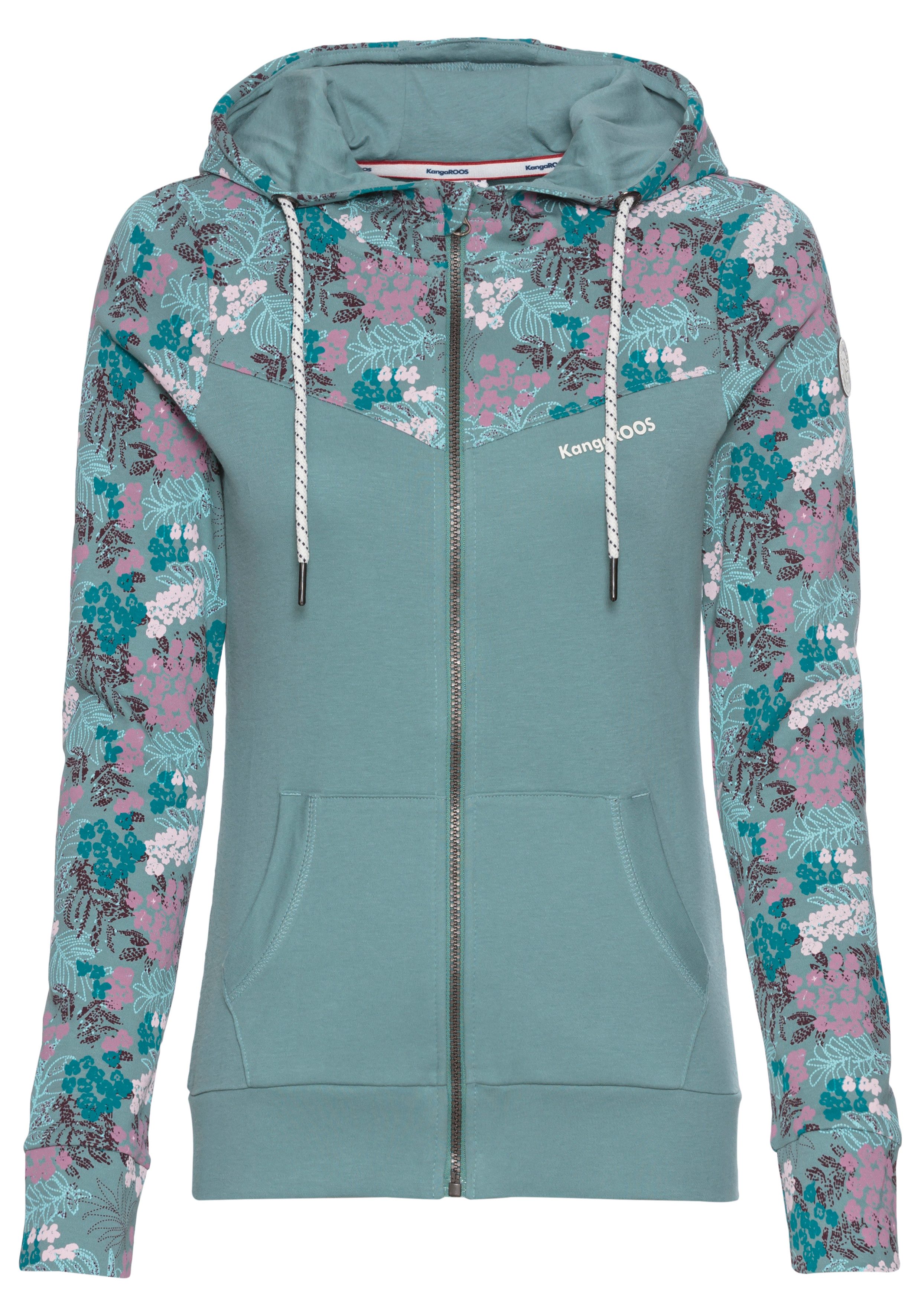 KangaROOS Capuchonsweatvest met bloemenprint