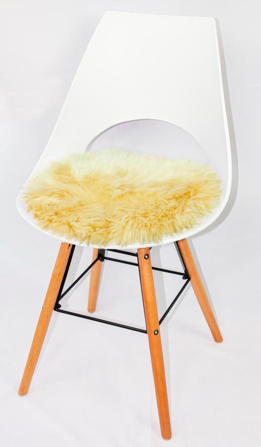 Heitmann Felle Stoelkussen Lamsvacht, ronde zitkussen Ø 45 cm, echt lamsvacht, wasbaar, ook als 2- of 4-delige set (1 stuk) zitkussens maat 1x 45x45