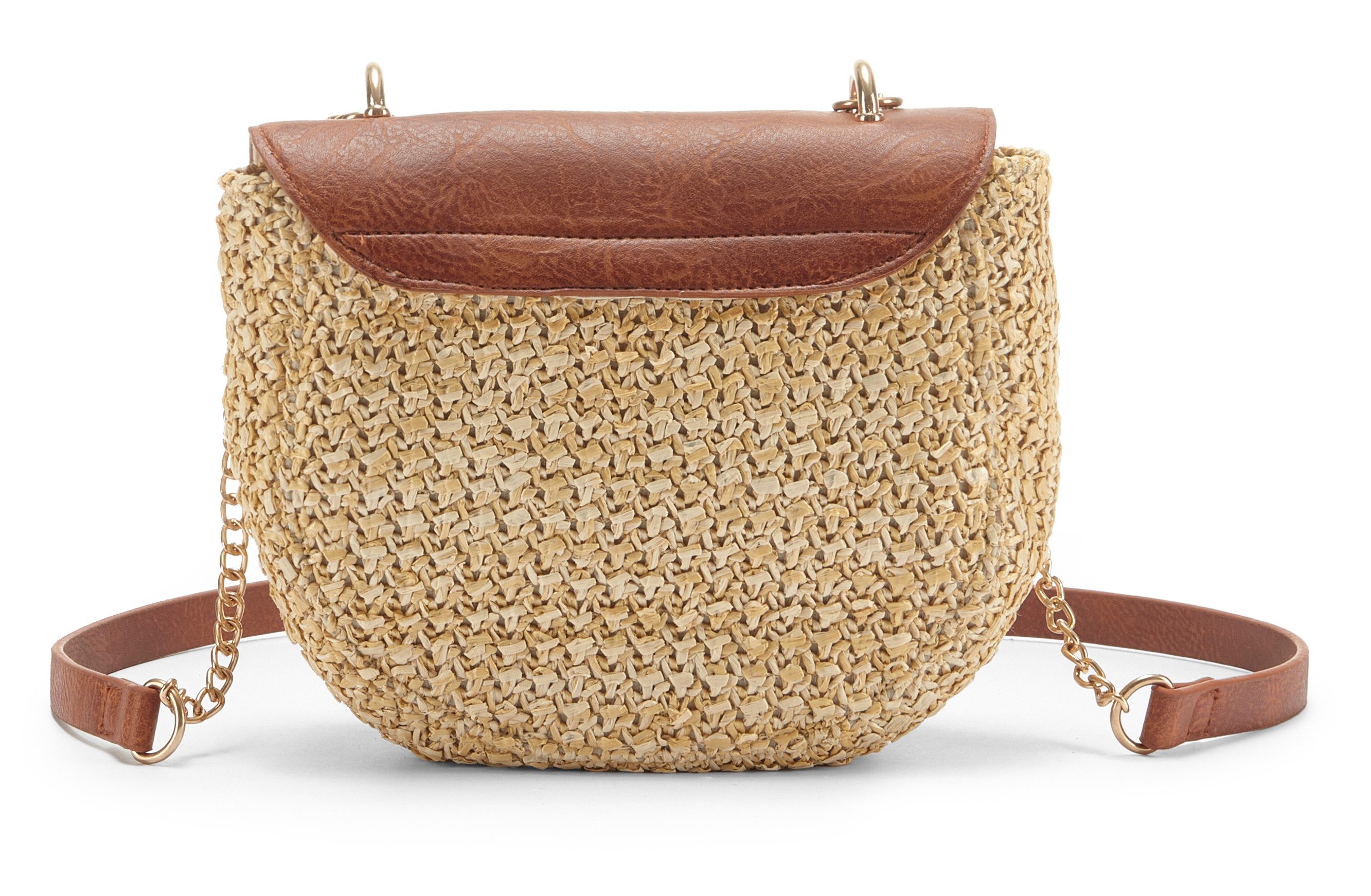 Lascana Schoudertas Strandtas Minibag, schoudertas, draagtas, crossbody tas, rieten look VEGAN
