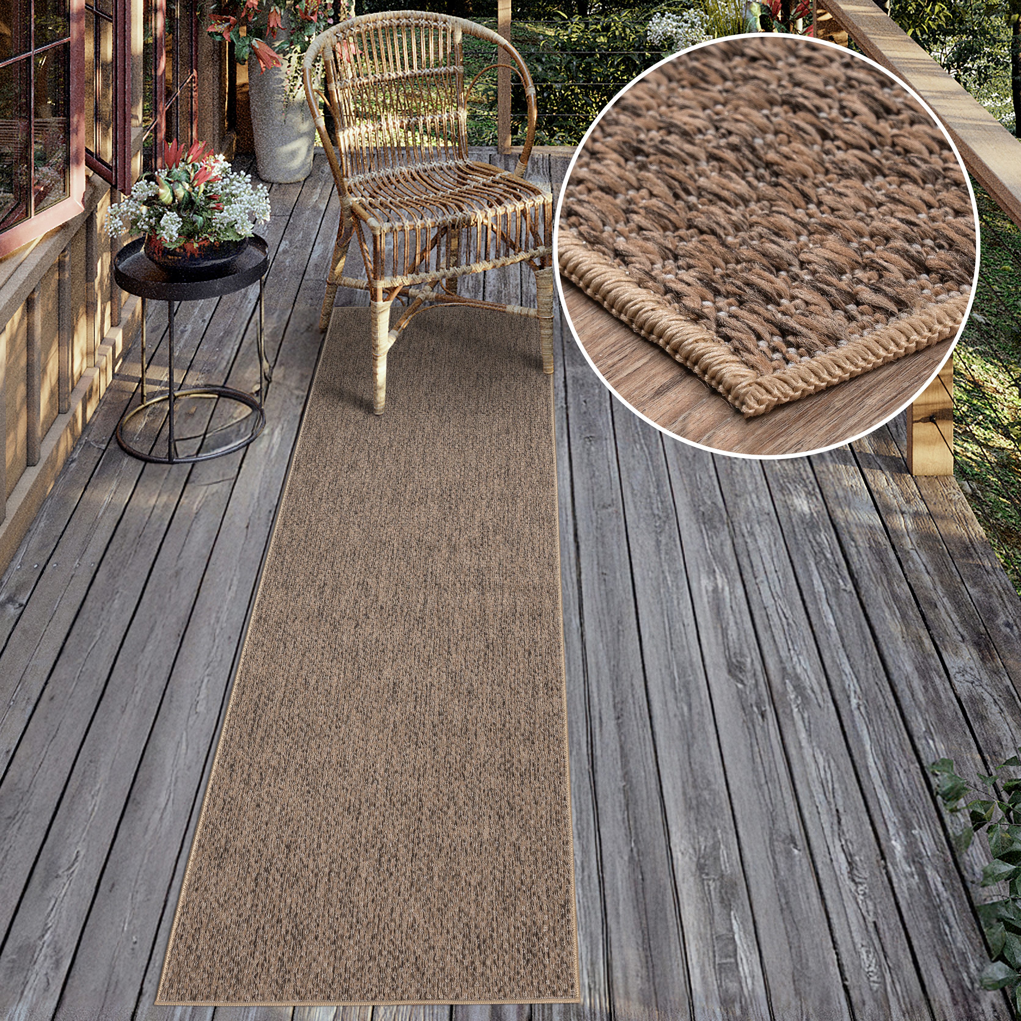 my home Loper Rhodos Geschikt voor buiten, sisal-look, weerbestendig & uv-bestendig, tweezijdig te gebruiken kleed