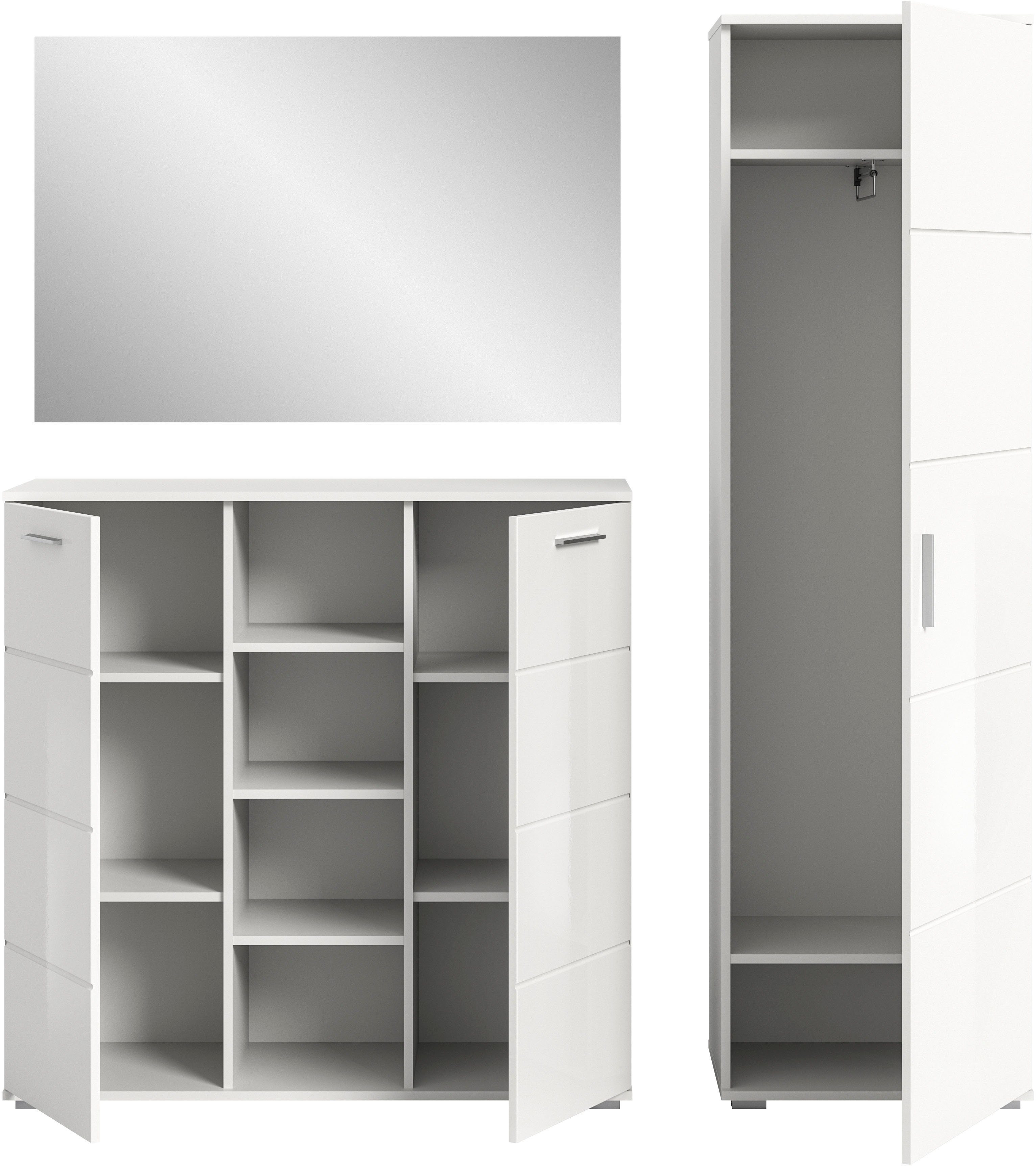 INOSIGN Halmeubelset Valge, Breedte 180 cm inclusief 15 cm typeafstand, 3-delig Set, bestaande uit: (3-delig)