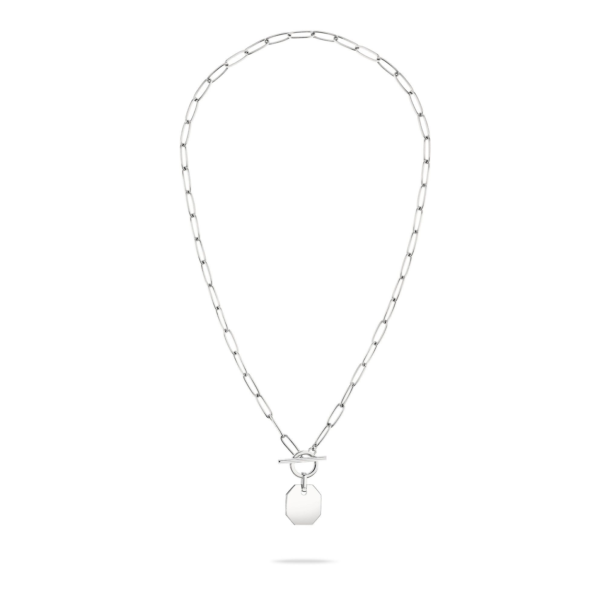 Liebeskind Berlin Ketting met hanger Sieraden RVS Halsketting The T-Bar Plate LJ-1531 LJ-1532 LJ-1533