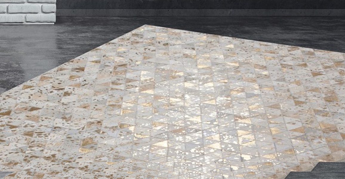 Kayoom Vachtvloerkleed Rocket 410 Patchwork echt leer bont, woonkamer