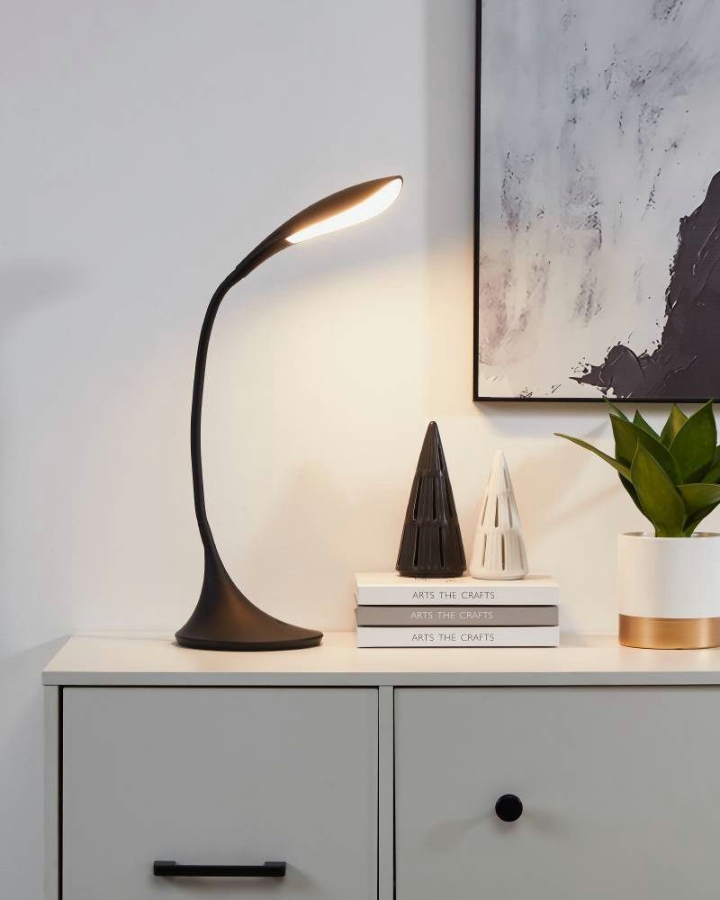 EGLO Tafellamp DAMBERA Tafellamp met touch, dimbaar, kunststof, bureaulamp in zwart (1 stuk)