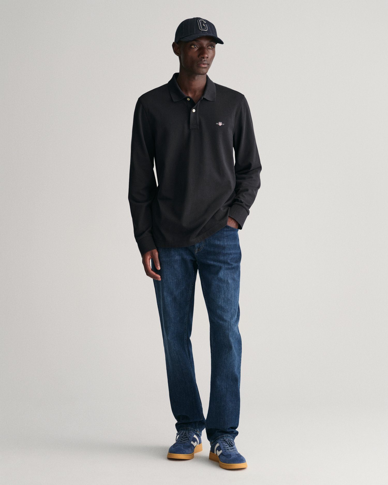 Gant Poloshirt REG SHIELD LS PIQUE RUGGER met logoborduursel op de borst