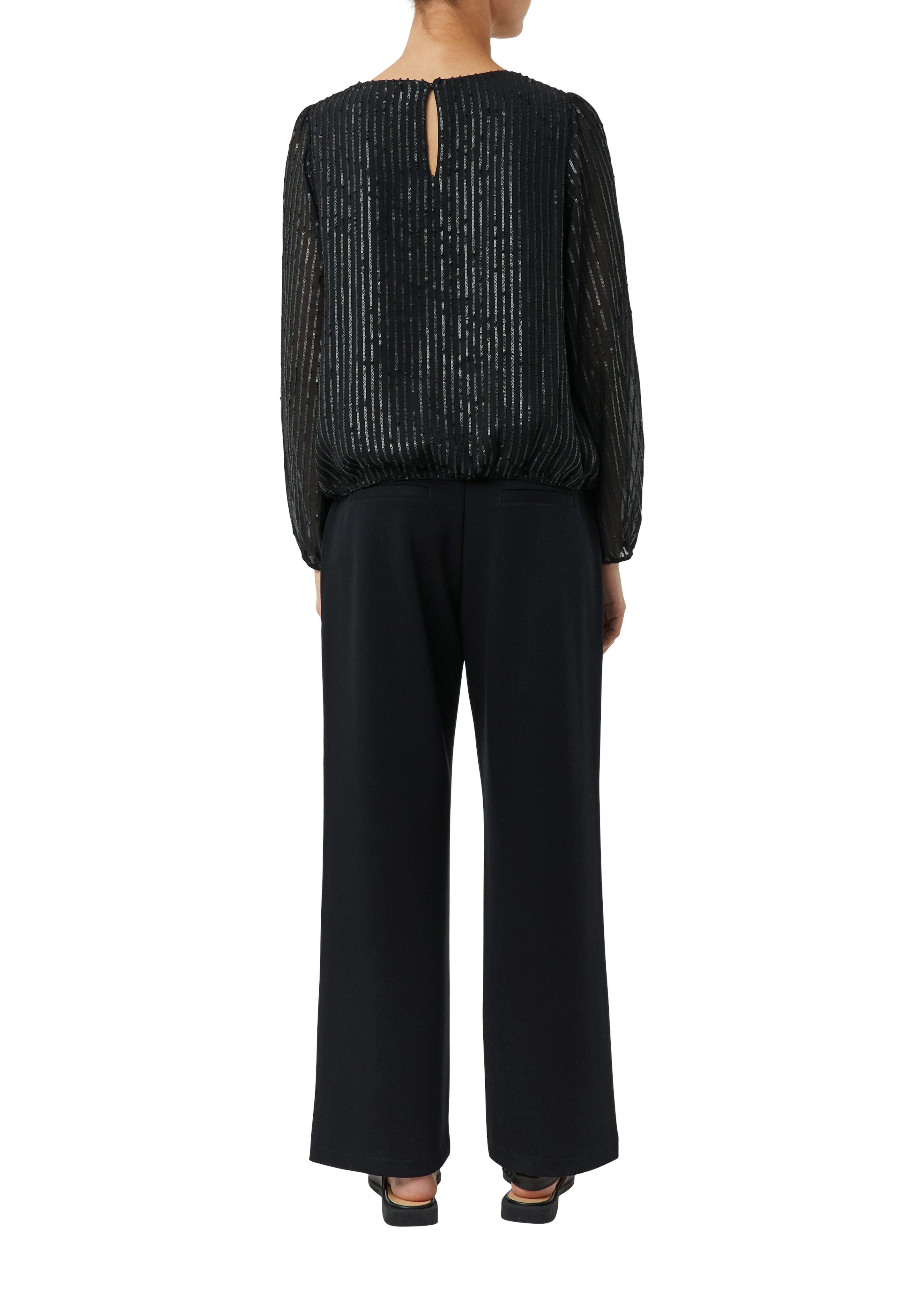 Comma Blouse met lange mouwen met pailletten-patroon