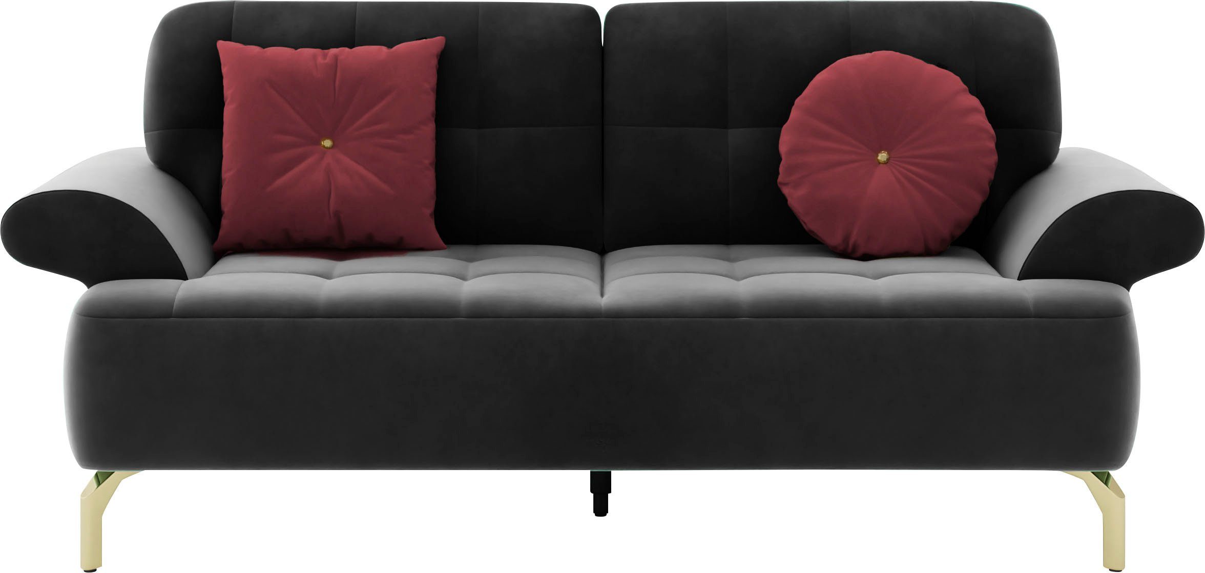 sit&more 2-zitsbank Orient 1 incl. 2 sierkussens met strassteentjes, goudkleurige metalen poten