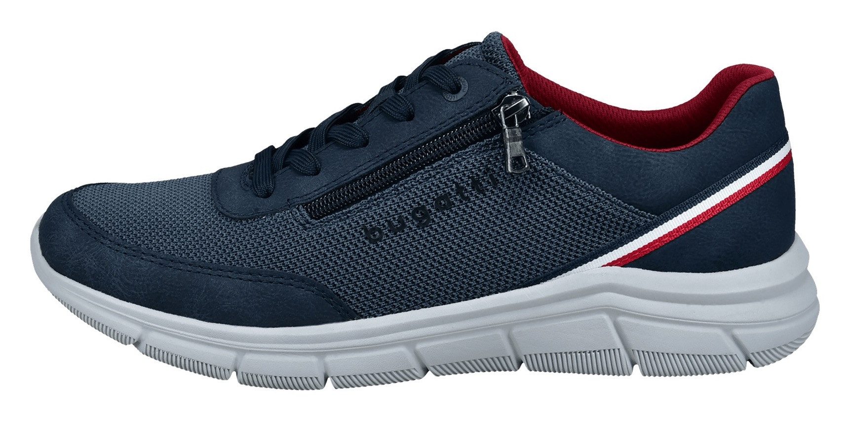 Bugatti Sneakers met sleehak vrijetijdsschoen, lage schoen, veterschoen met buitenrits