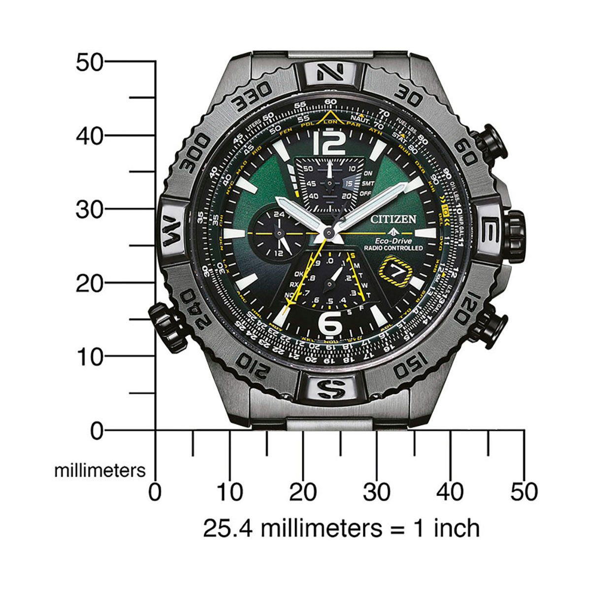 Citizen Radiografische chronograaf Promaster Eco-Drive Navihawk Polshorloge, herenhorloge, solar, stopwatchfunctie, roestvrijstalen band
