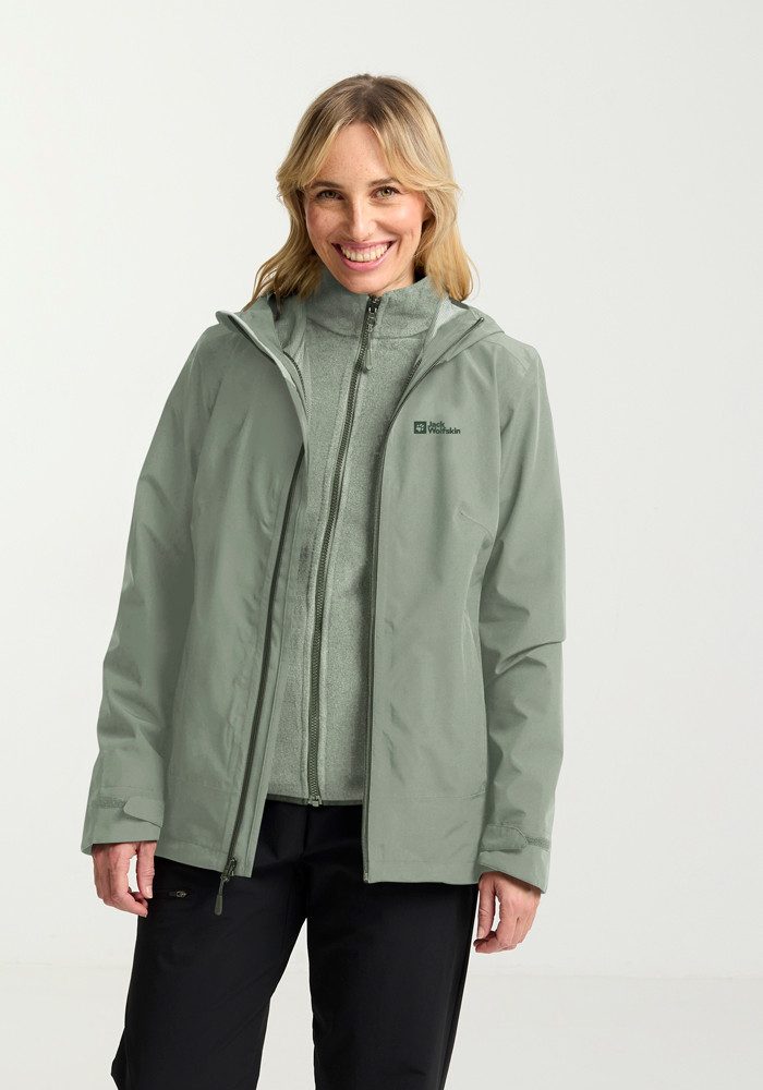 Jack Wolfskin Functioneel 3-in-1-jack MOONRISE 3IN1 JKT W met waterafstotende ritsen