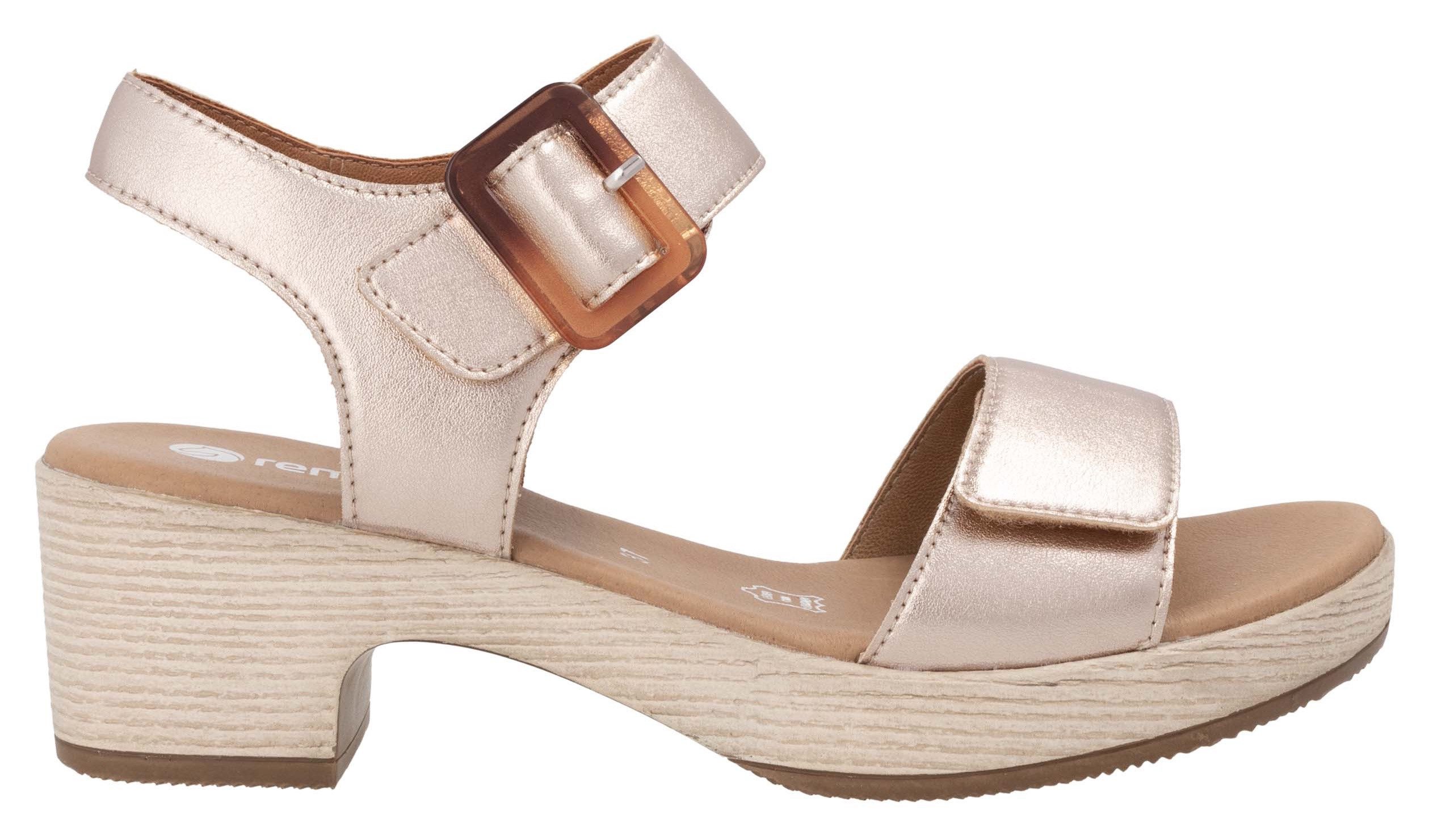 Remonte Sandaaltjes ELLE-Collection , blokhak, zomerschoen, sandaal met klittenbandsluitingen
