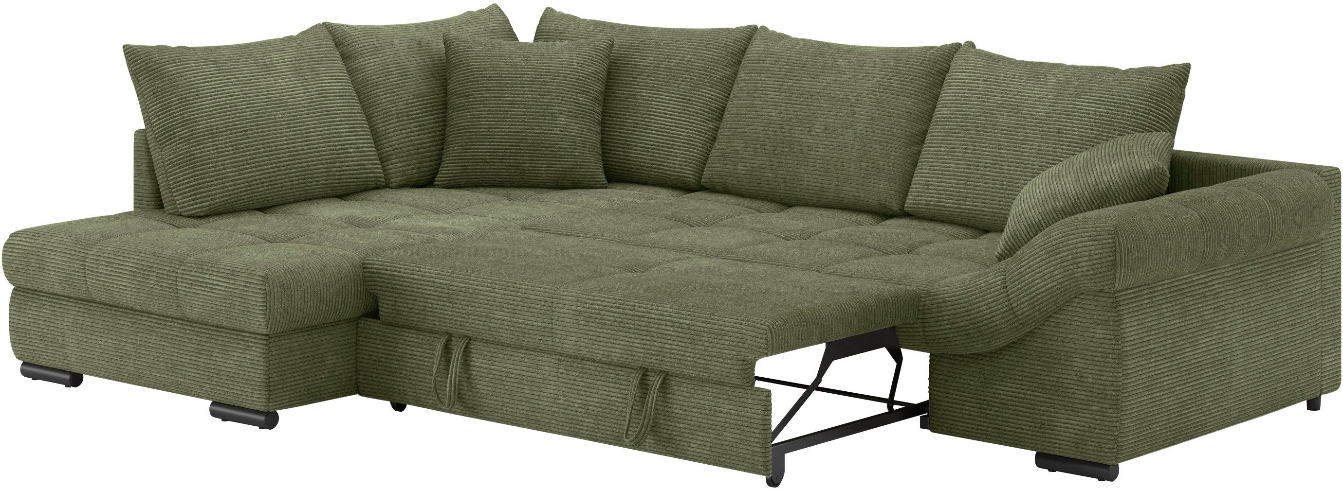 Mr. Couch Hoekbank Allegro DuraFlex, L-vorm Hochschläfer beduitbreiding, koudschuimvering, tot 140 kg belastbaar