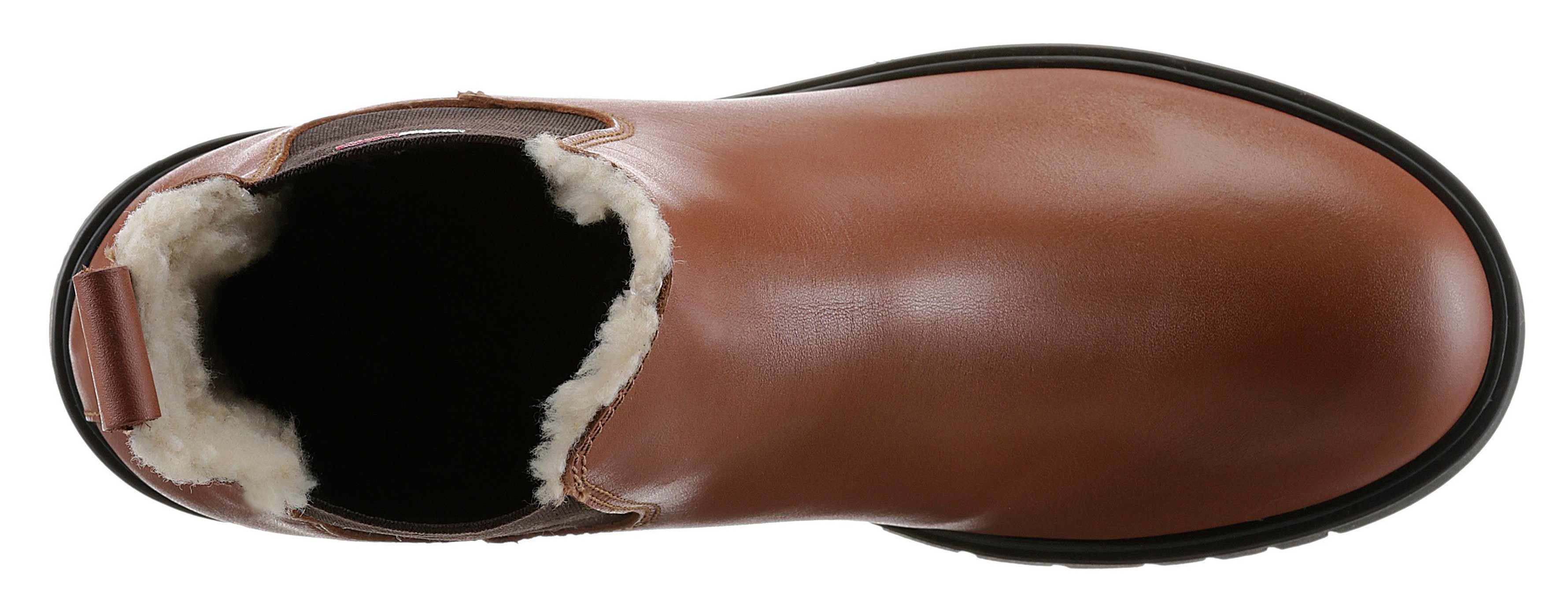 TOMMY JEANS Winterlaarzen WARMLINED CHELSEA BOOT , blokhak, plateau, business schoen met profielzool