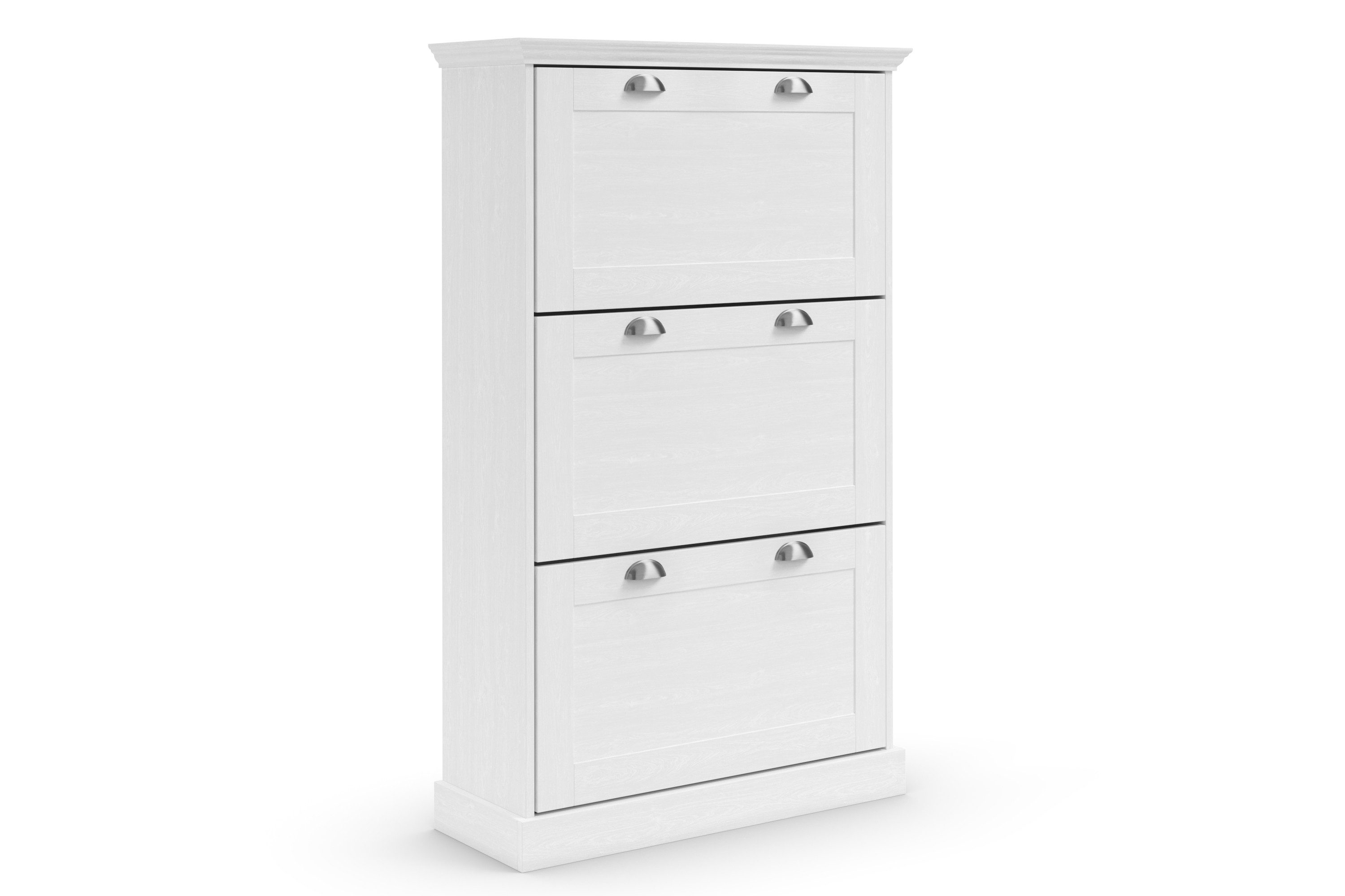 Home affaire Schoenenkast Motala met 3 kleppen, plaats voor 18-20 paar schoenen, breedte 80 cm, hoogte 132 cm