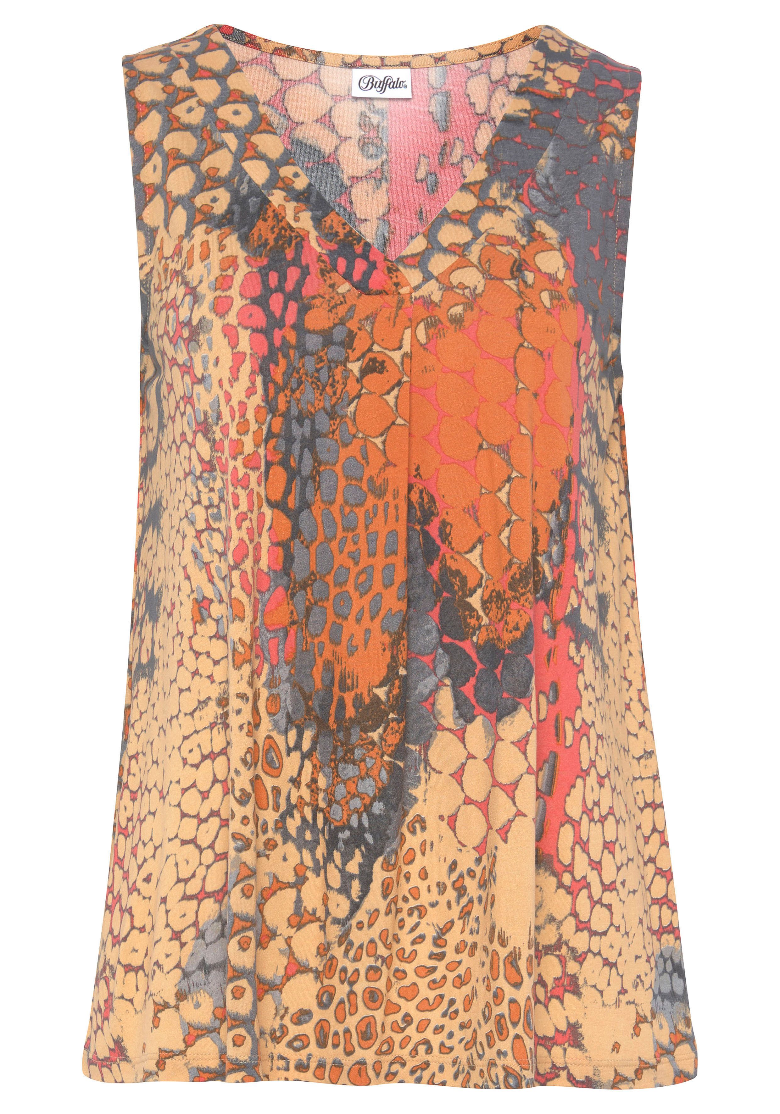 Buffalo Strandtop met animalprint zomers blousetop met v-hals