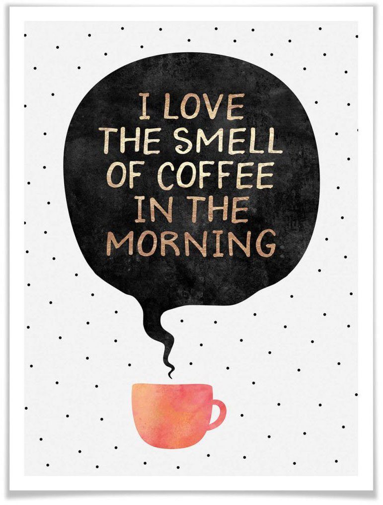 wall-art poster smell of coffee poster zonder lijst (1 stuk) multicolor