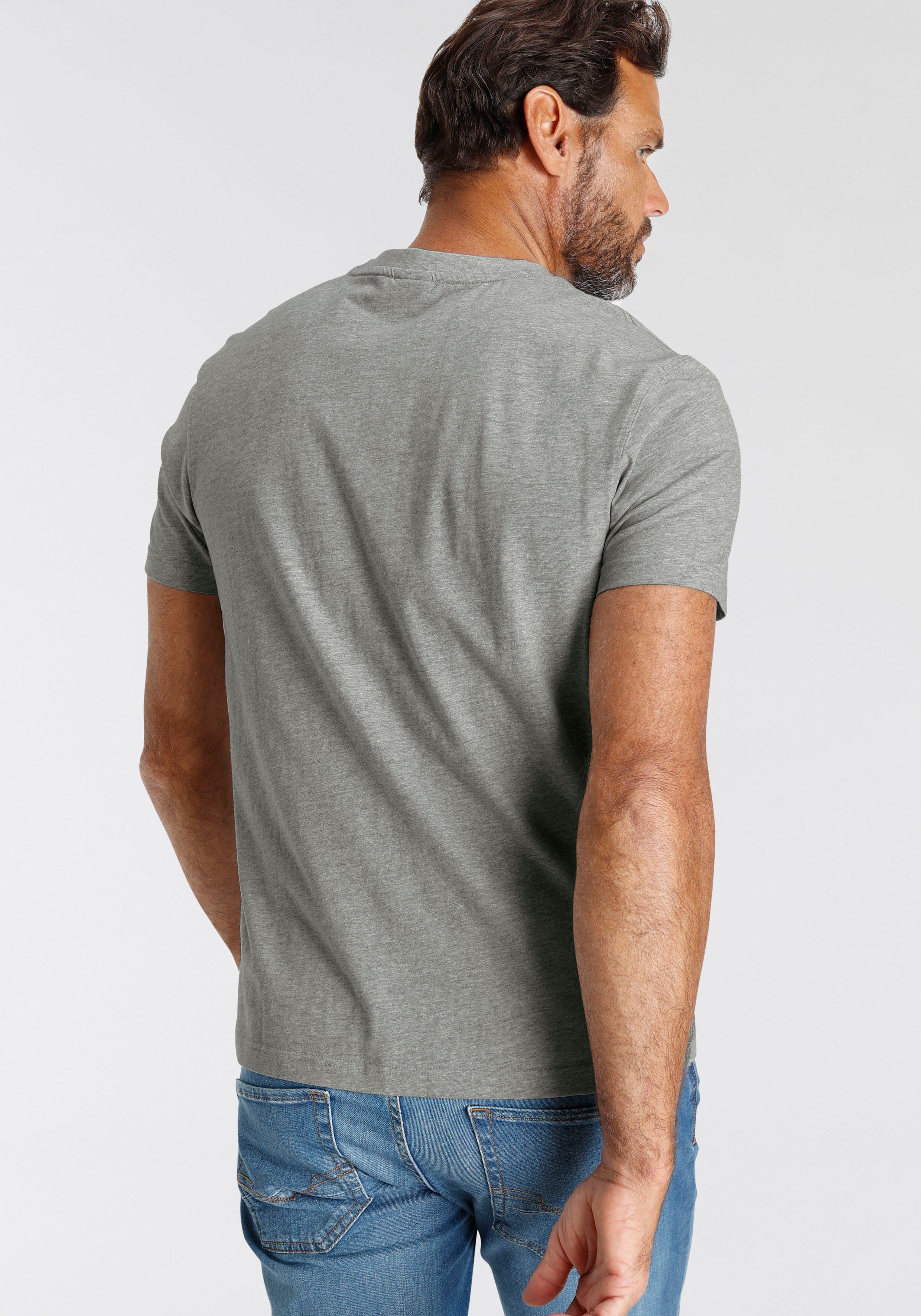 H.I.S T-shirt smalle pasvorm, bedrukt ontwerp, ronde hals