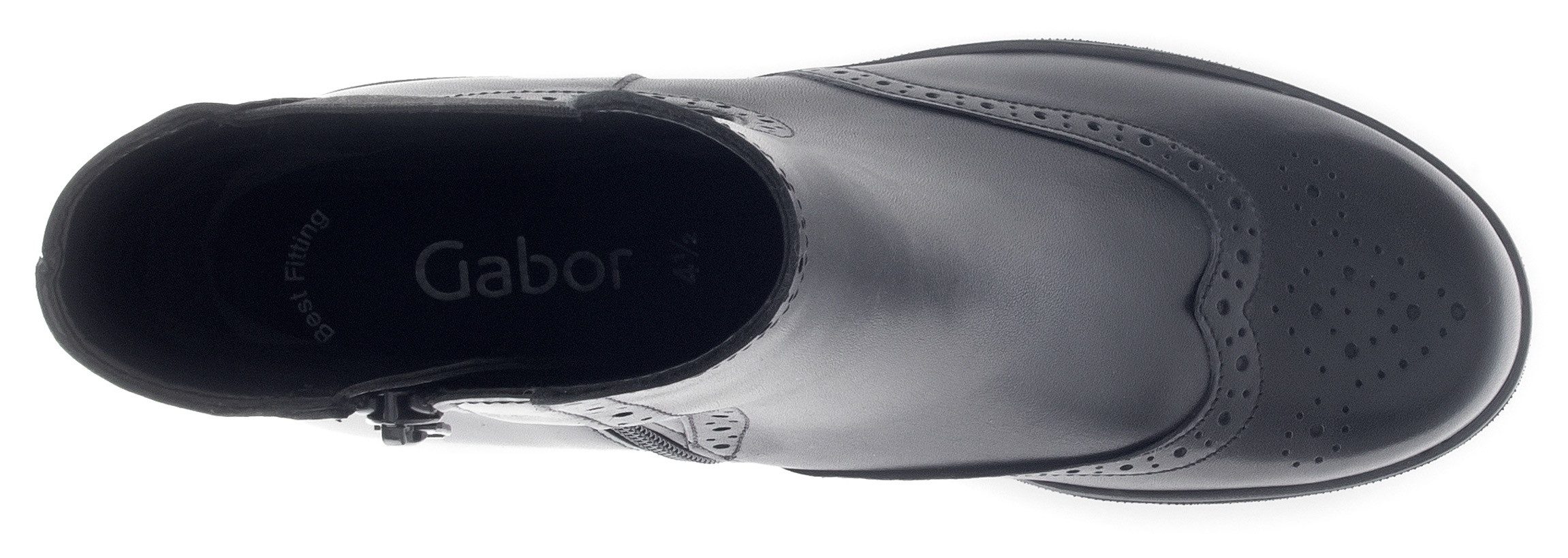 Gabor Chelsea-boots blokhak, business schoen, enkellaars met lyra perforatie