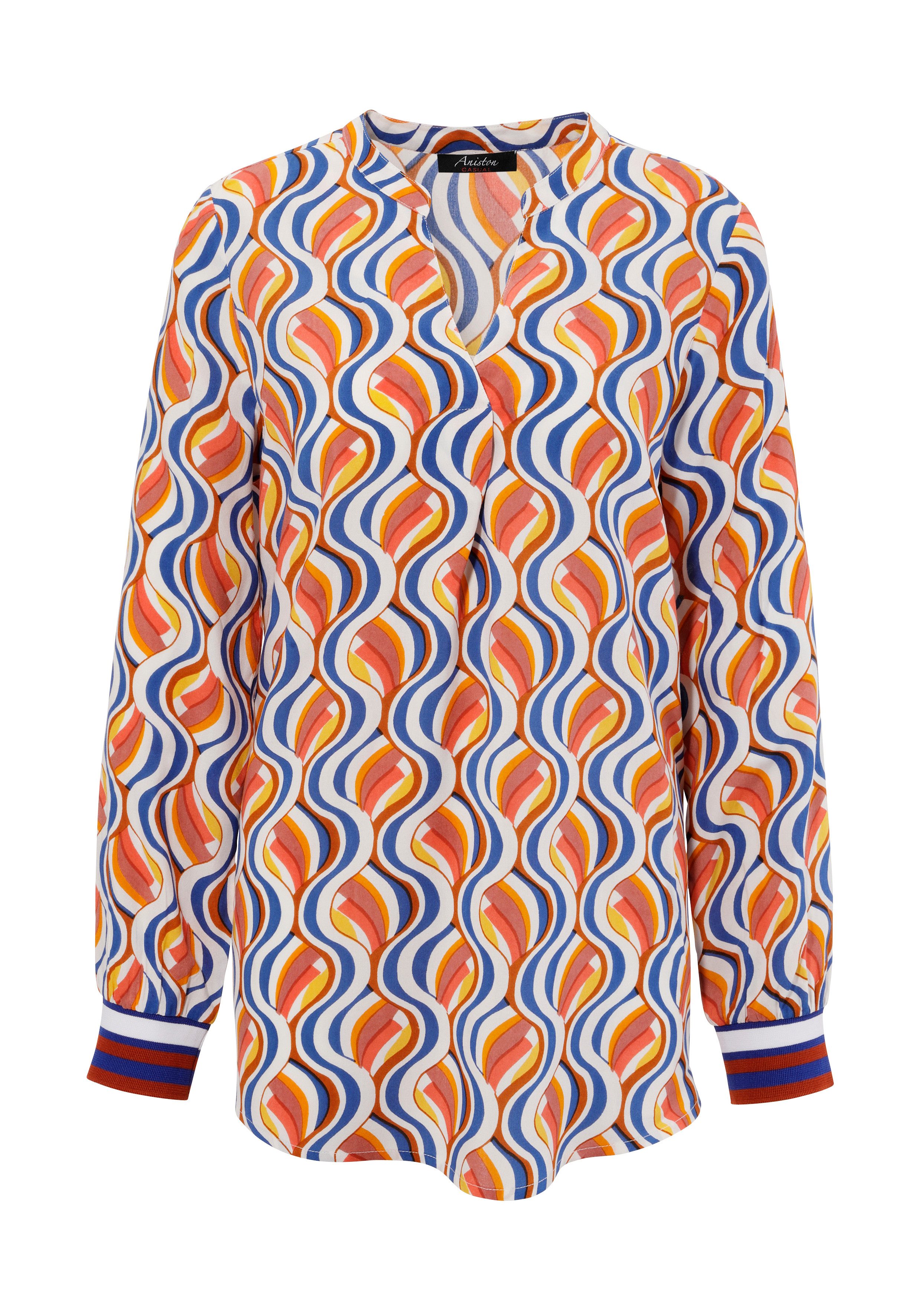 Aniston CASUAL Blouse zonder sluiting met interessant retro-patroon