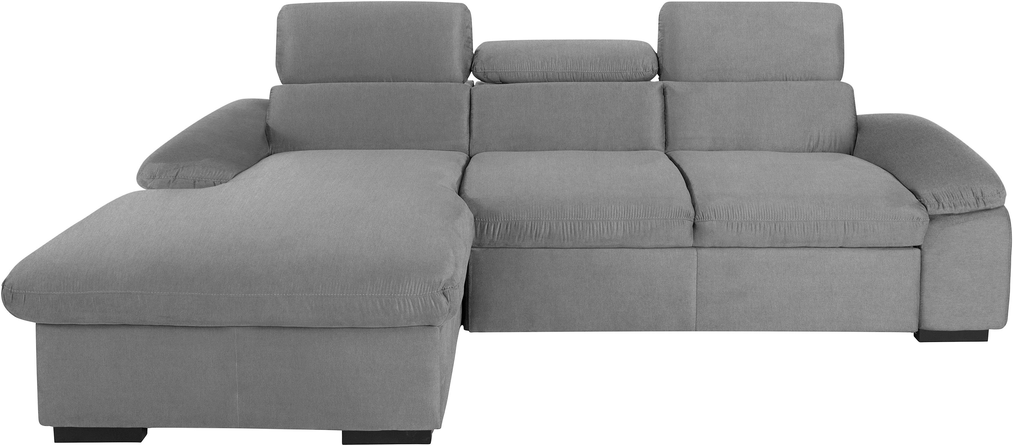 COTTA Hoekbank Lola L-vorm met hoofdeinde-functie & poef keuze met bedfunctie, bedlade & armleuningverstelling (set)