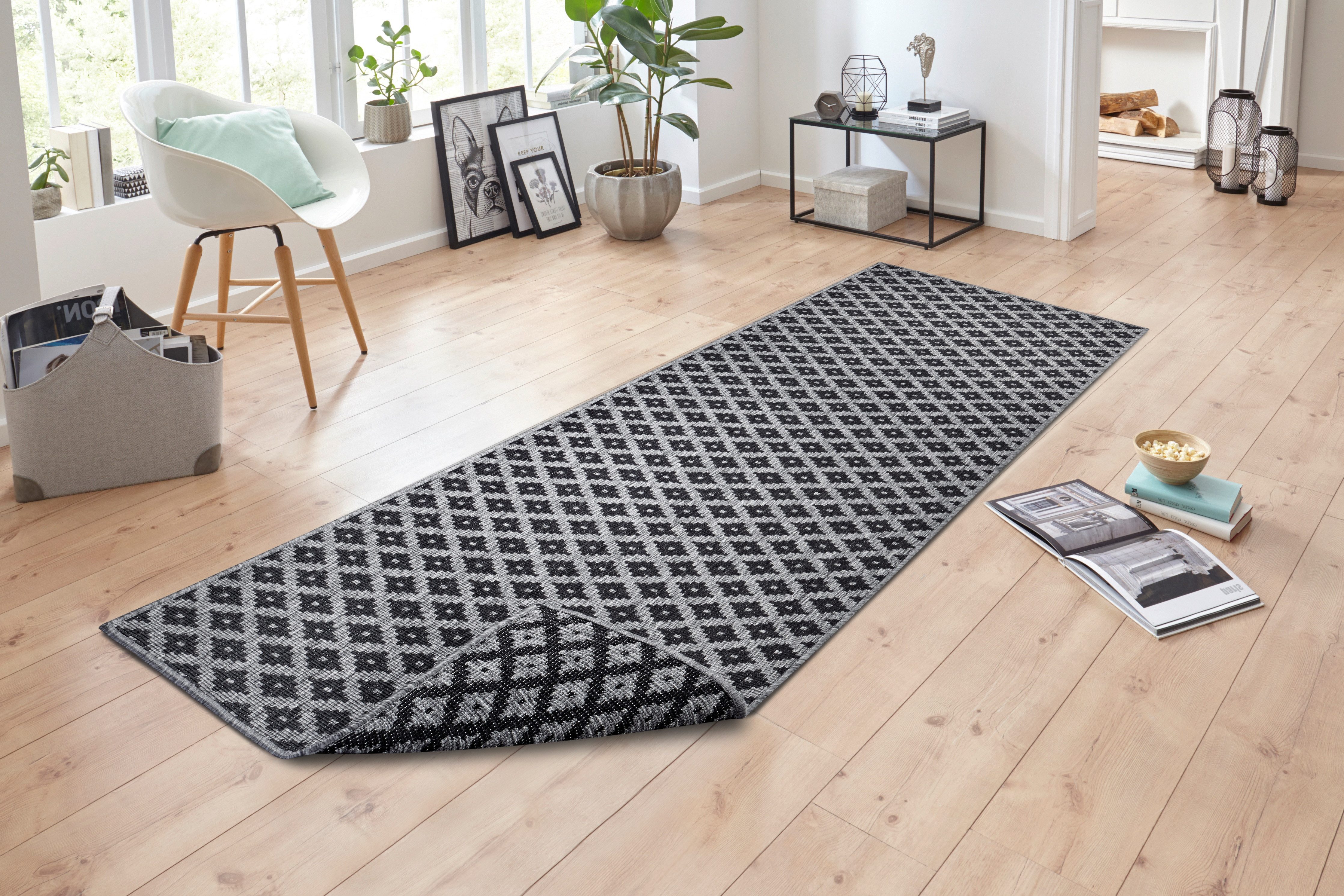 NORTHRUGS Vloerkleed Nizza omkeerbaar tapijt Binnen- en buitengebruik, weerbestendig, balkon, loper, woonkamer, waterbestendig
