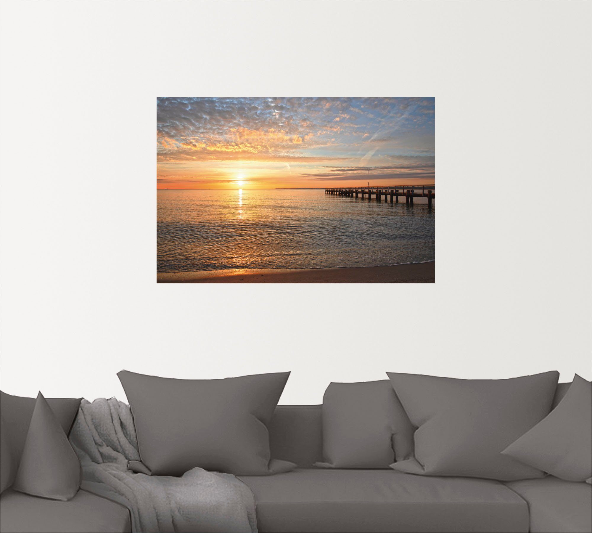 Artland Artprint ‘s Morgens vroeg aan de Oostzee als artprint van aluminium, artprint voor buiten, artprint op linnen, poster, muursticker