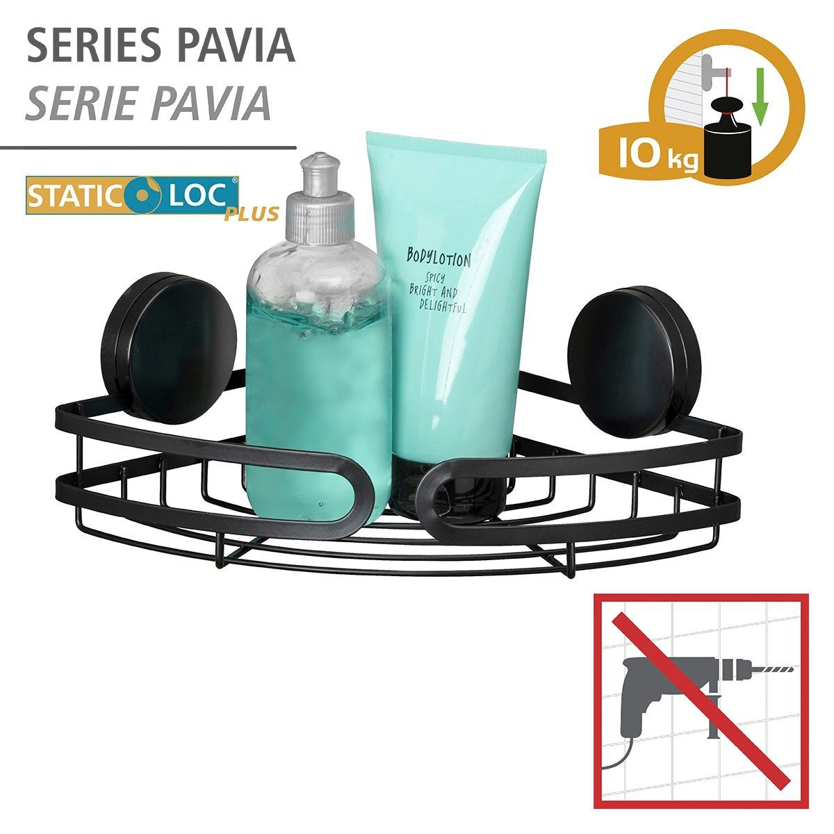 WENKO Badkamerrekje Static-Loc® Plus Pavia Badkamerplanchet, bevestigen zonder boren