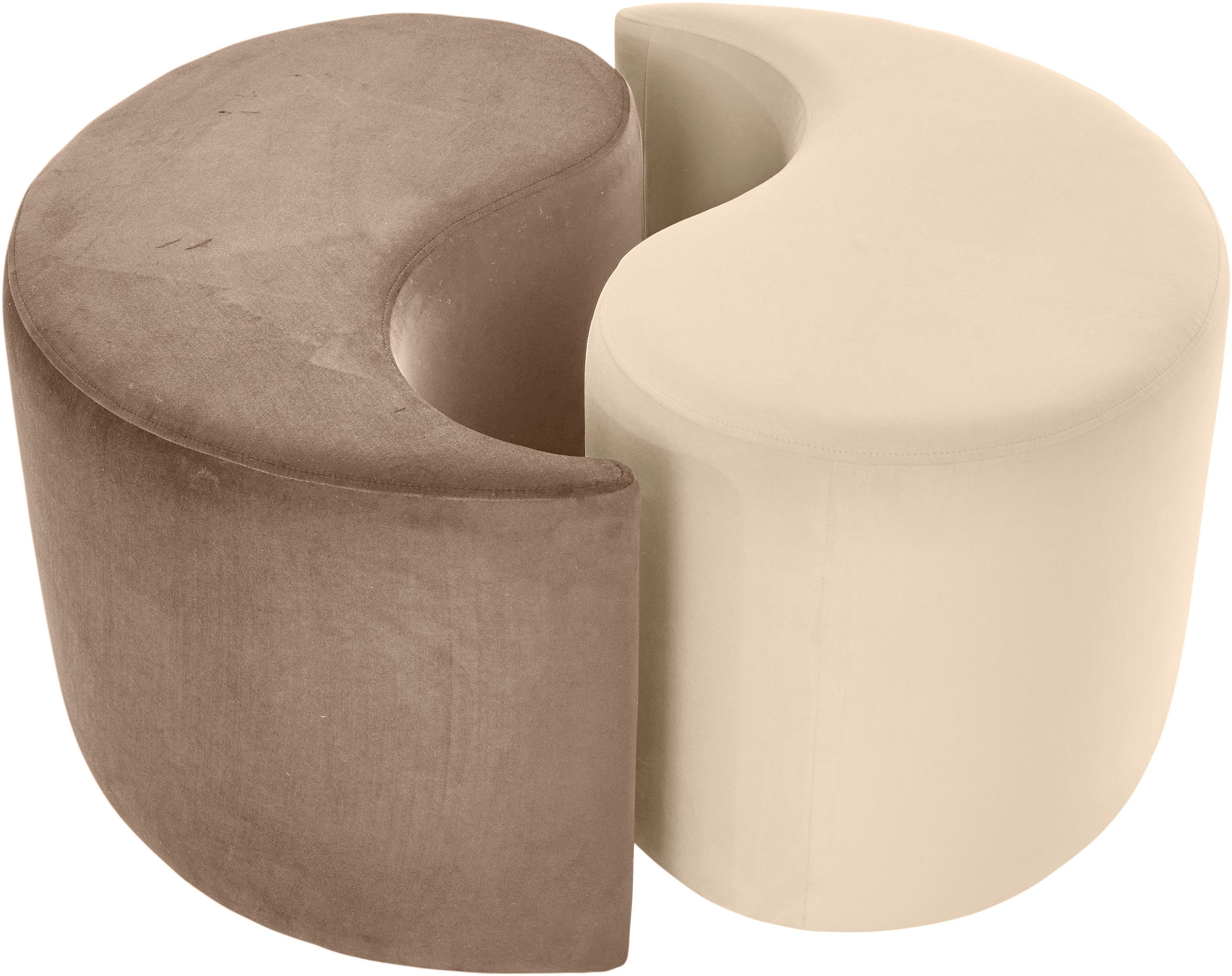 Home affaire Hocker Yin&Yang diameter 82 cm 2-delig, afzonderlijk plaatsbaar of yin-yang-look