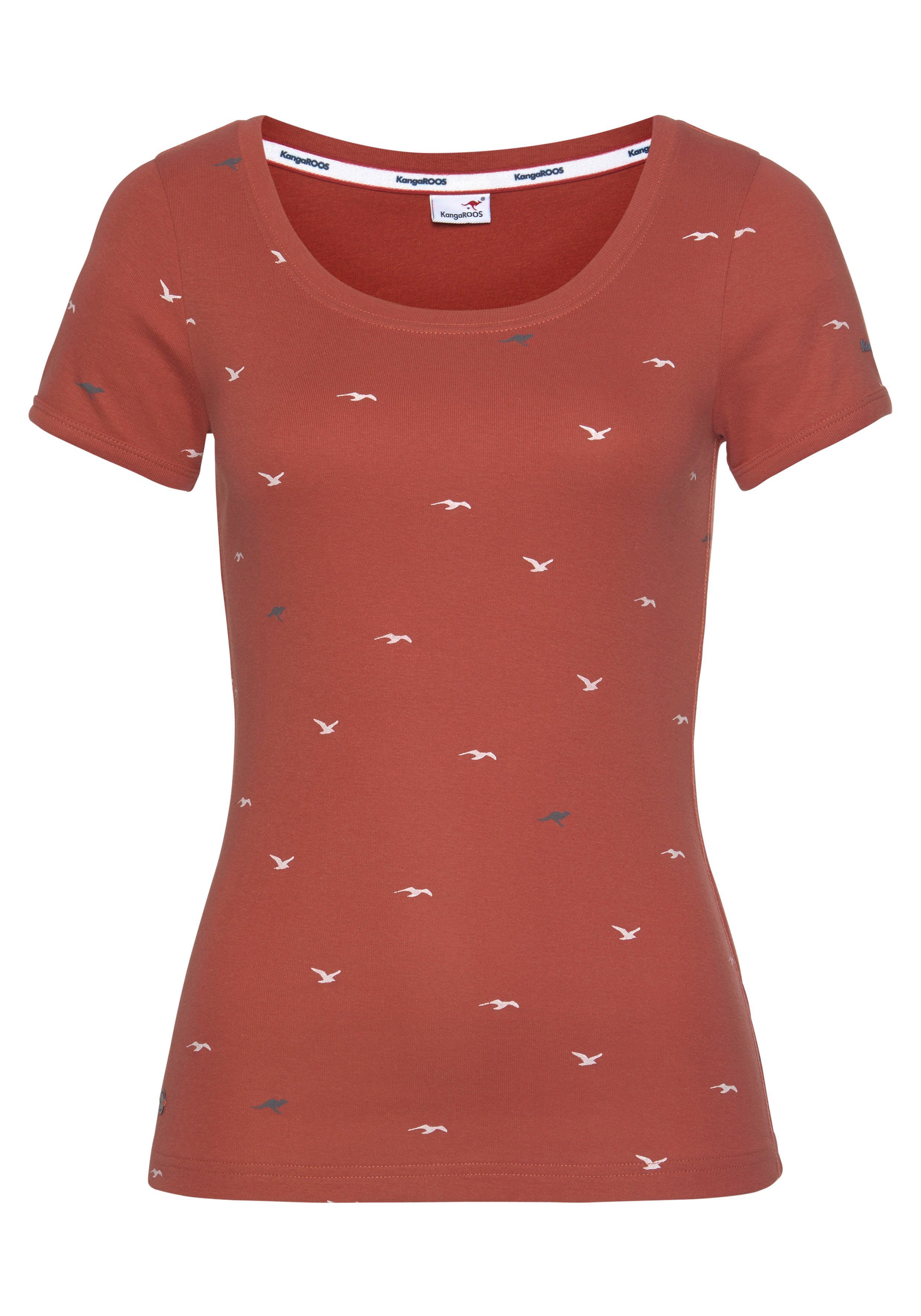 KangaROOS T-shirt korte mouwen, zeer figuurvolgend en heupbedekkend