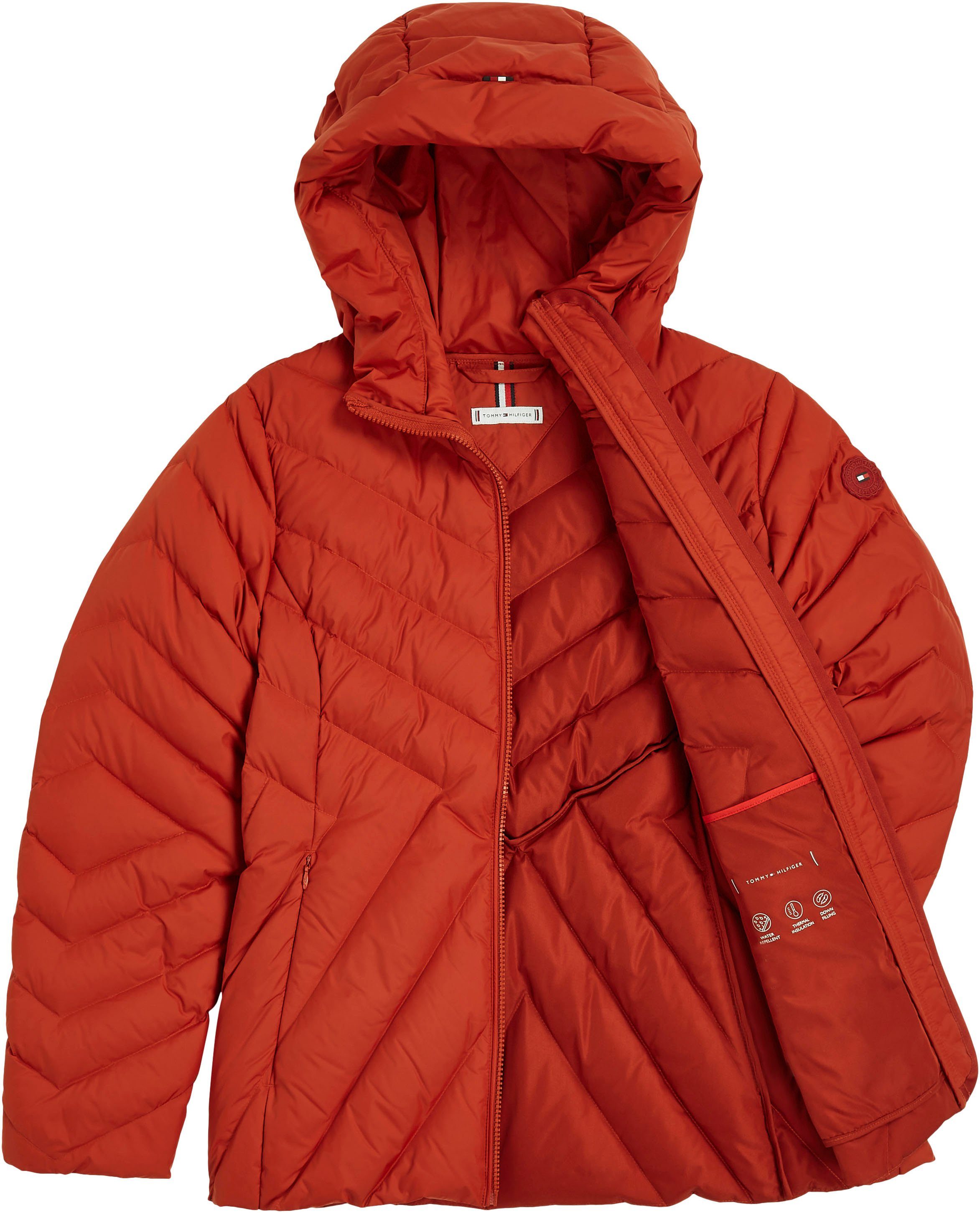 Tommy Hilfiger Gewatteerde jas CHEVRON MW PADDED JACKET met gemiddelde vulling en merklabel