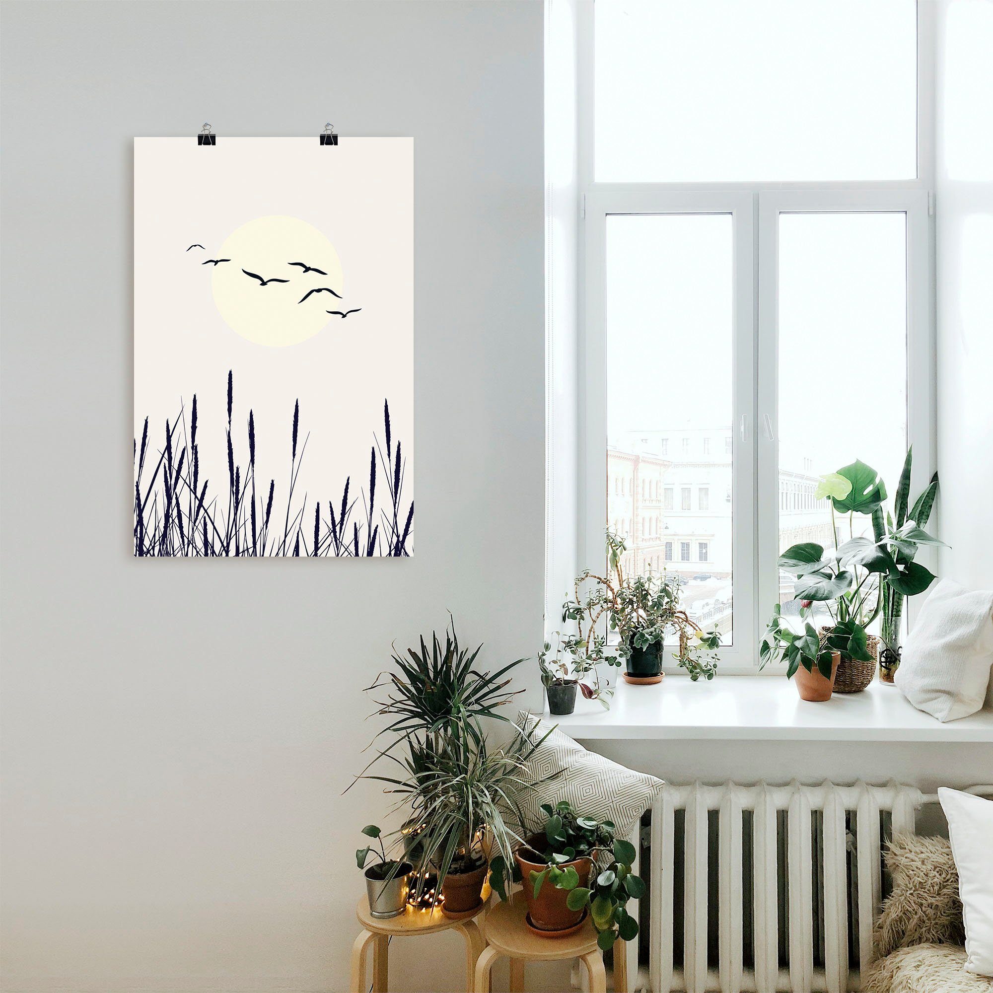 Artland Artprint Schaduw van de zon als artprint van aluminium, artprint op linnen, muursticker of poster in verschillende maten