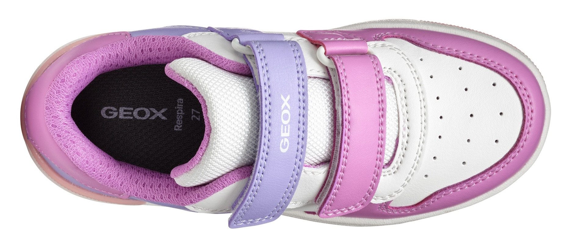Geox Sneakers J WASHIBA GIRL , sneaker, vrijetijdsschoen, klittenbandschoen in retro look