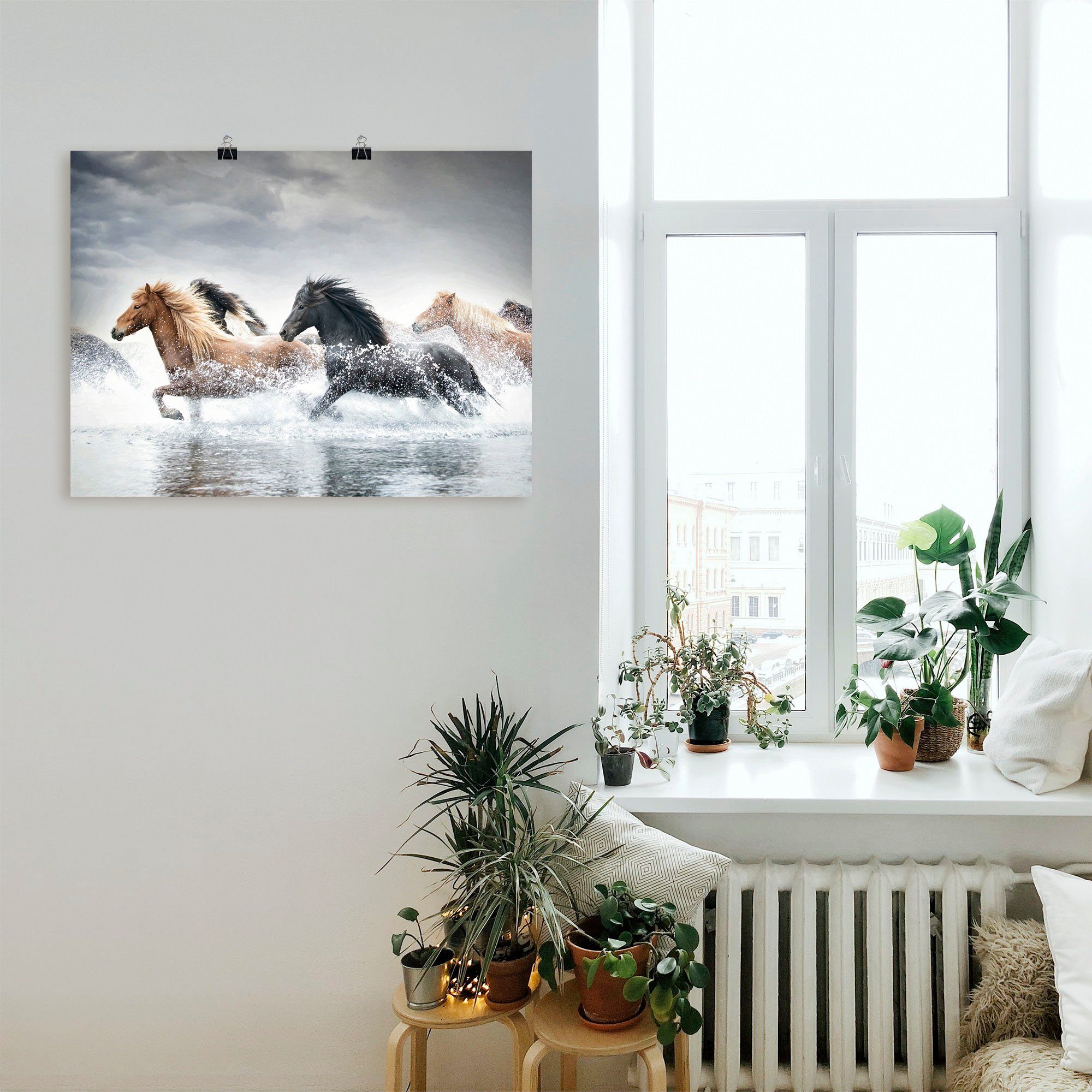 Artland Artprint Paardenrennen V als artprint op linnen, poster in verschillende formaten maten