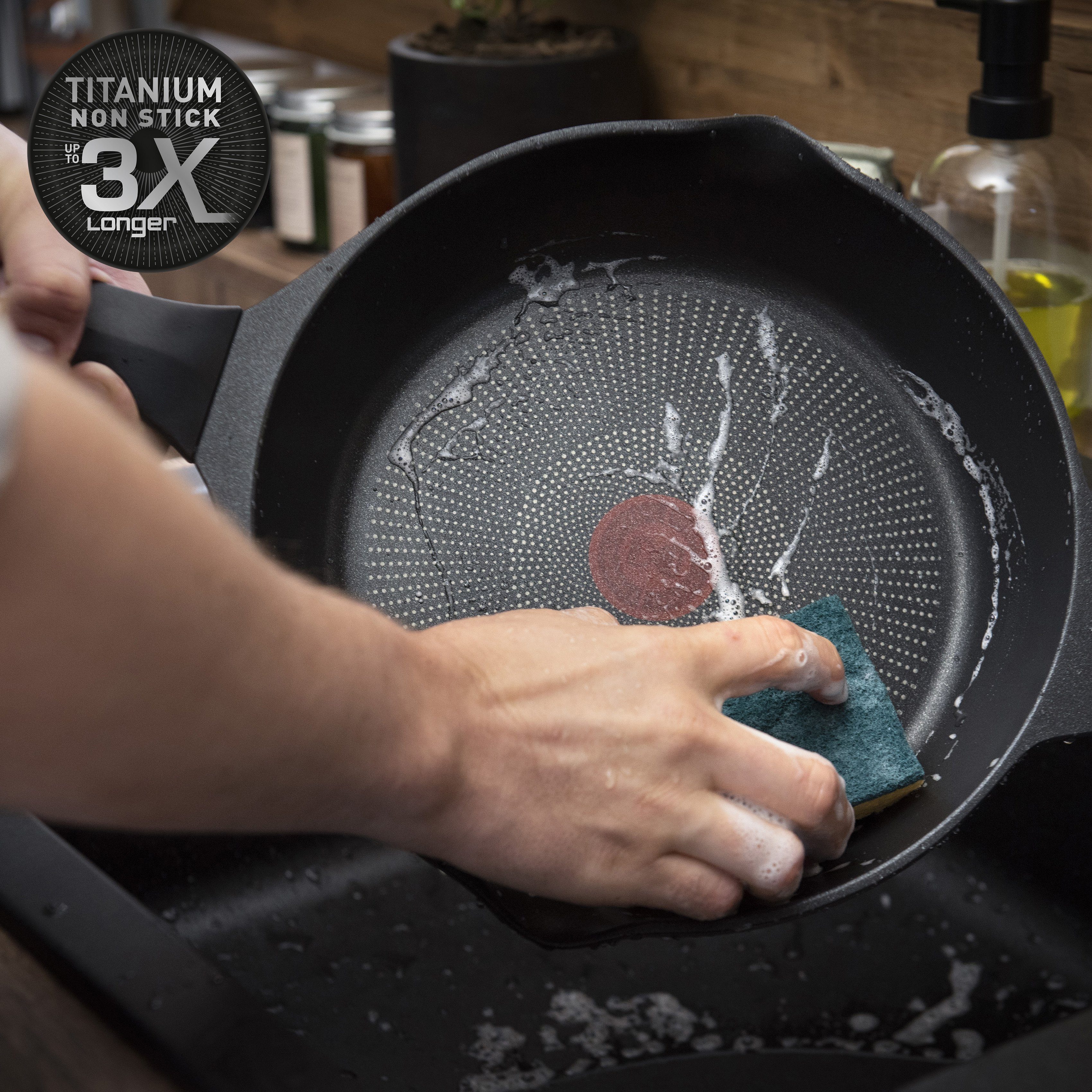 Tefal Koekenpan Robusto inductiepan Thermo-signaal bij ideale baktemperatuur, geschikt voor alle kookplaten (1-delig)
