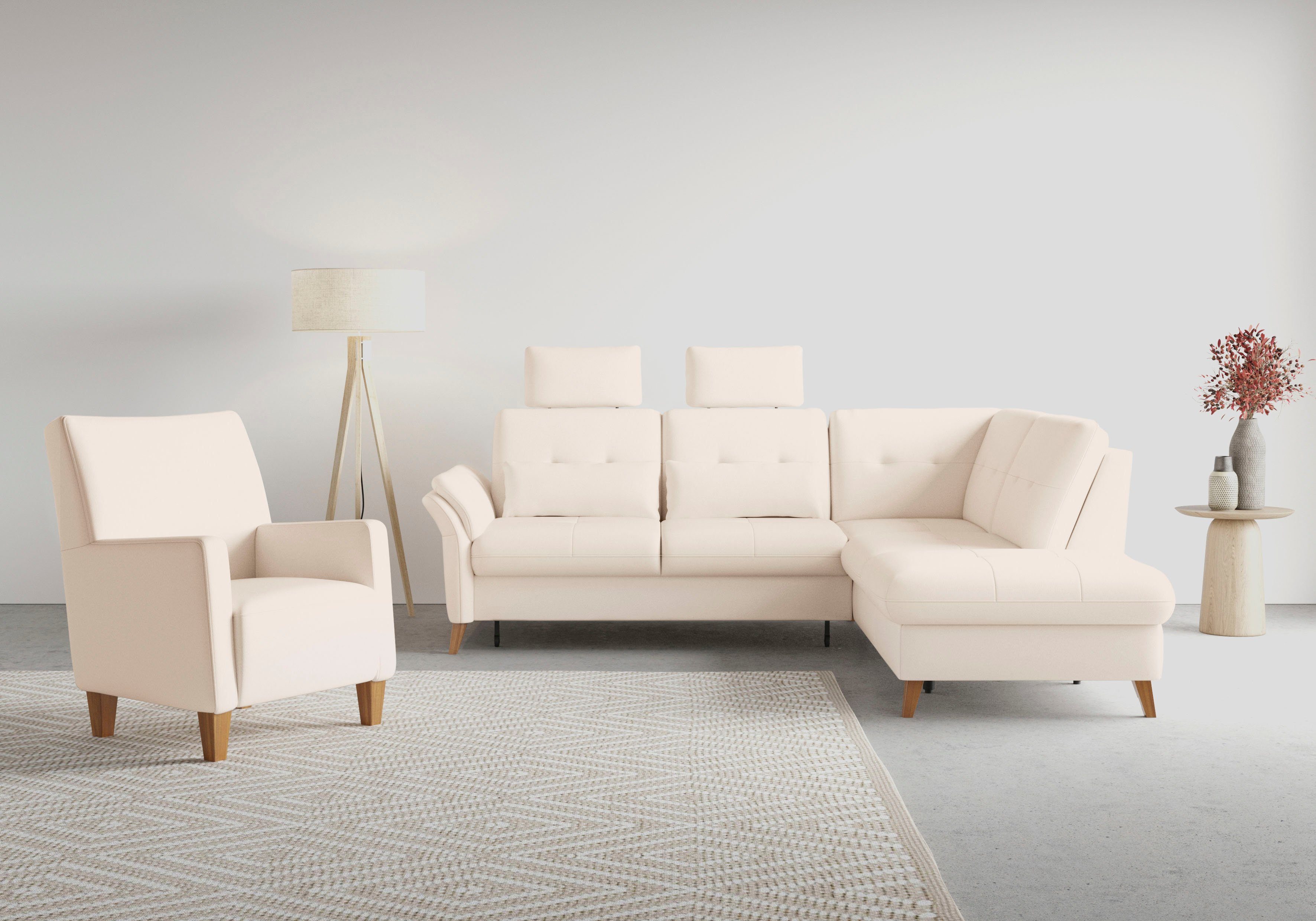 sit&more Hoekbank Göteborg inclusief zitdiepteverstelling, optioneel met bedfunctie & bedlade
