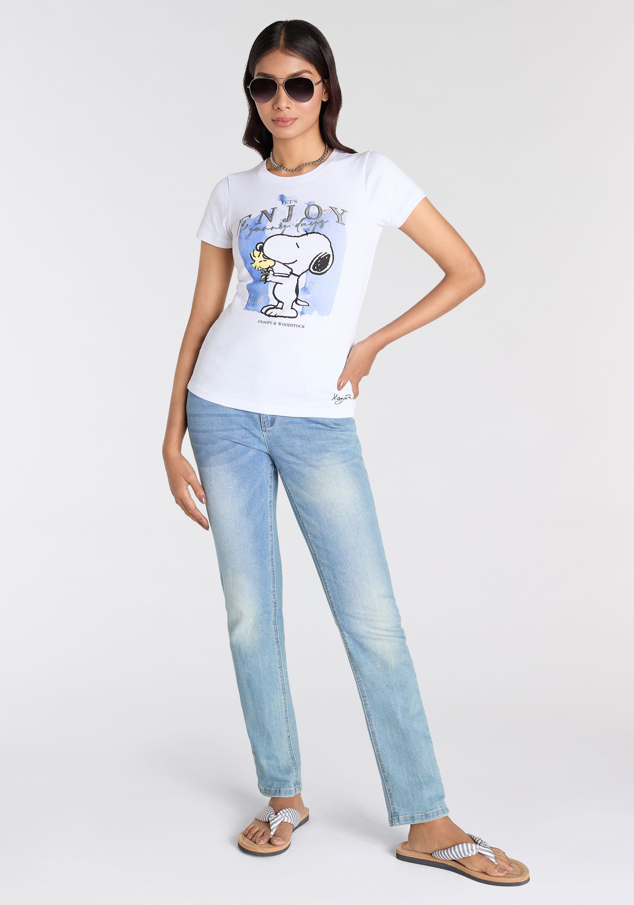 KangaROOS Shirt met korte mouwen met originele snoopy print in licentie