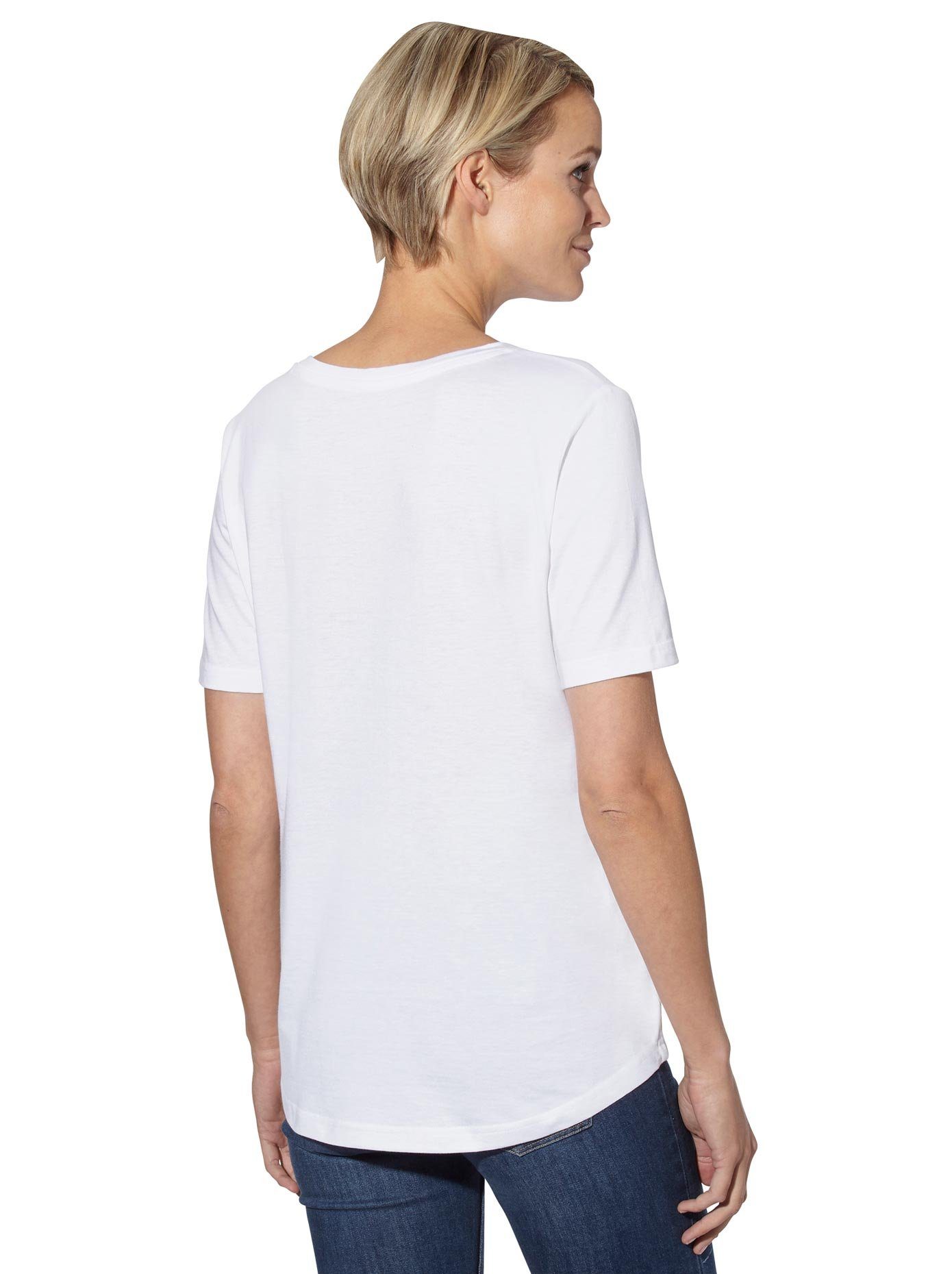 Casual Looks Shirt met V-hals Shirt (1-delig)
