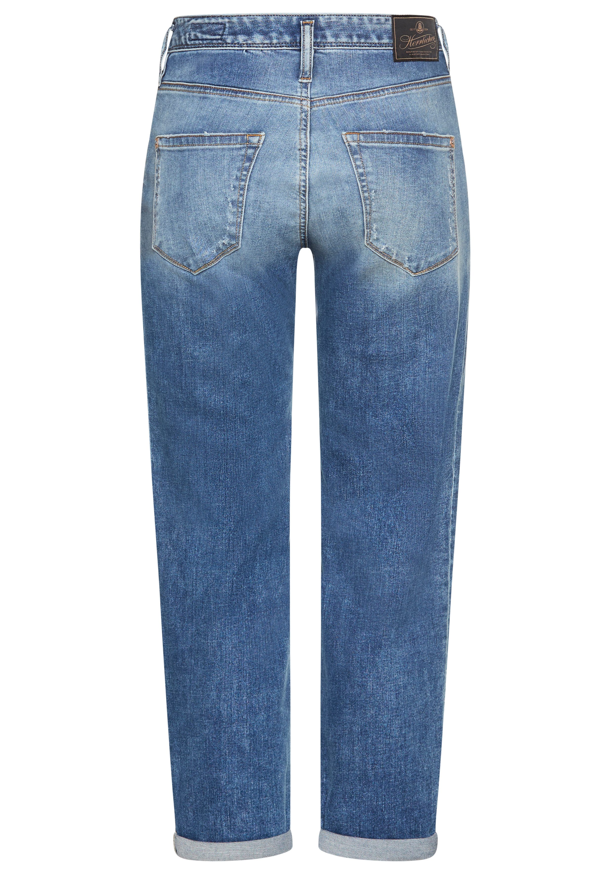 Herrlicher Boyfriendjeans Shyra Tap Organic Denim met half blinde knoopsluiting