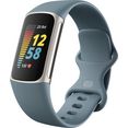 fitbit smartwatch charge 5 + sport band lilac small blauw