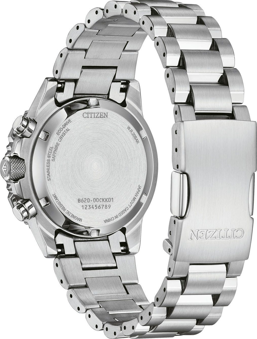 Citizen Chronograaf Promaster Sky Armbandhorloge, solar, herenhorloge, roestvrij staal armband, analoog, dag