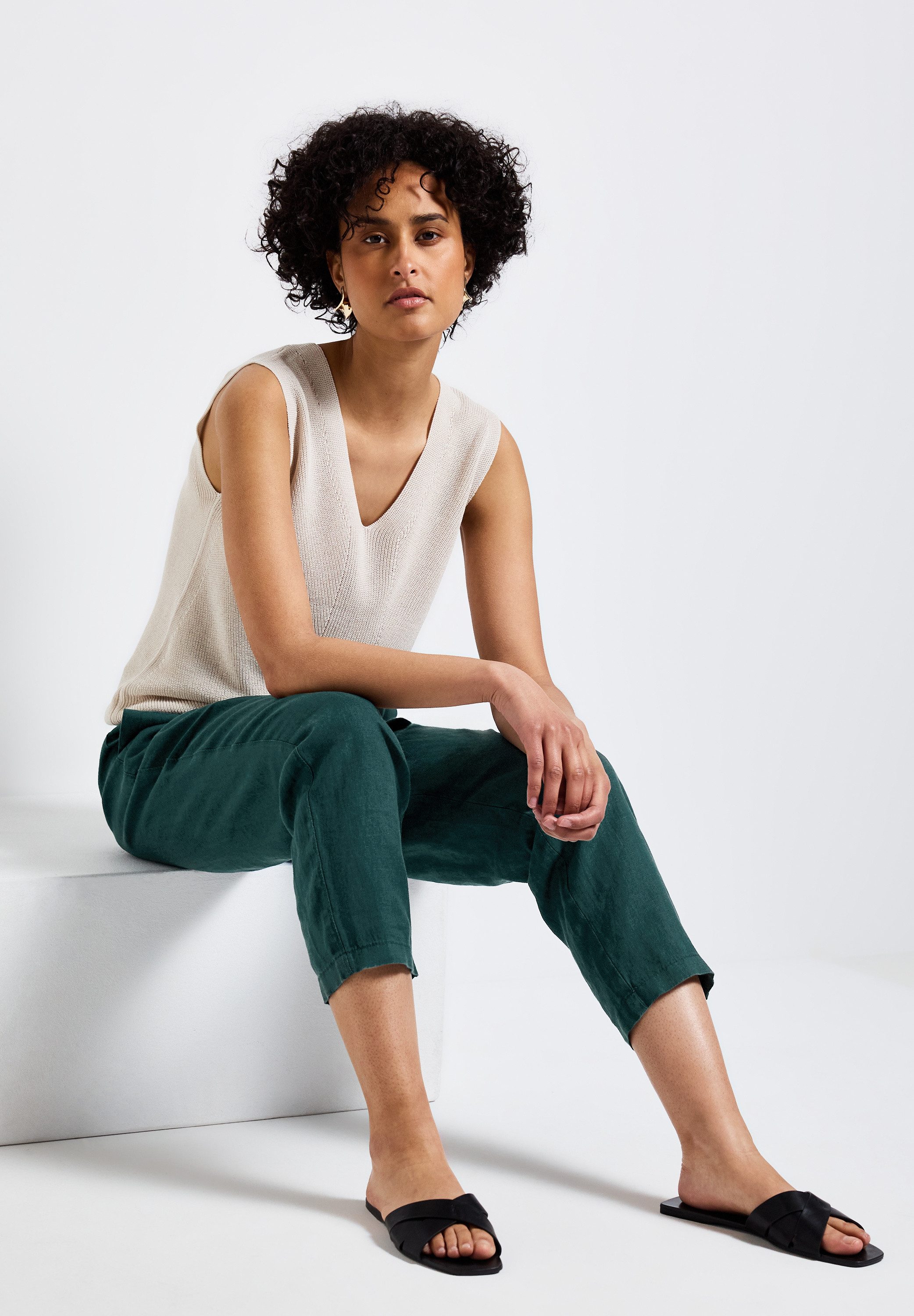 STREET ONE Paperbag-broek met elastische taille