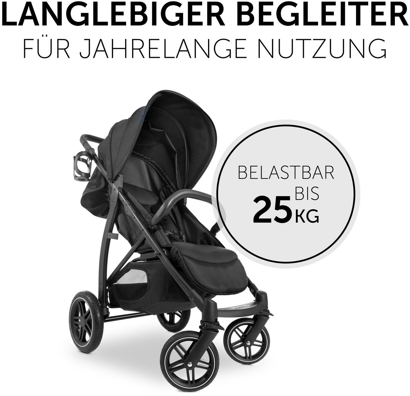 Hauck Kinder-buggy Rapid 4D Air, black met verlengbaar 3-zones zonnescherm