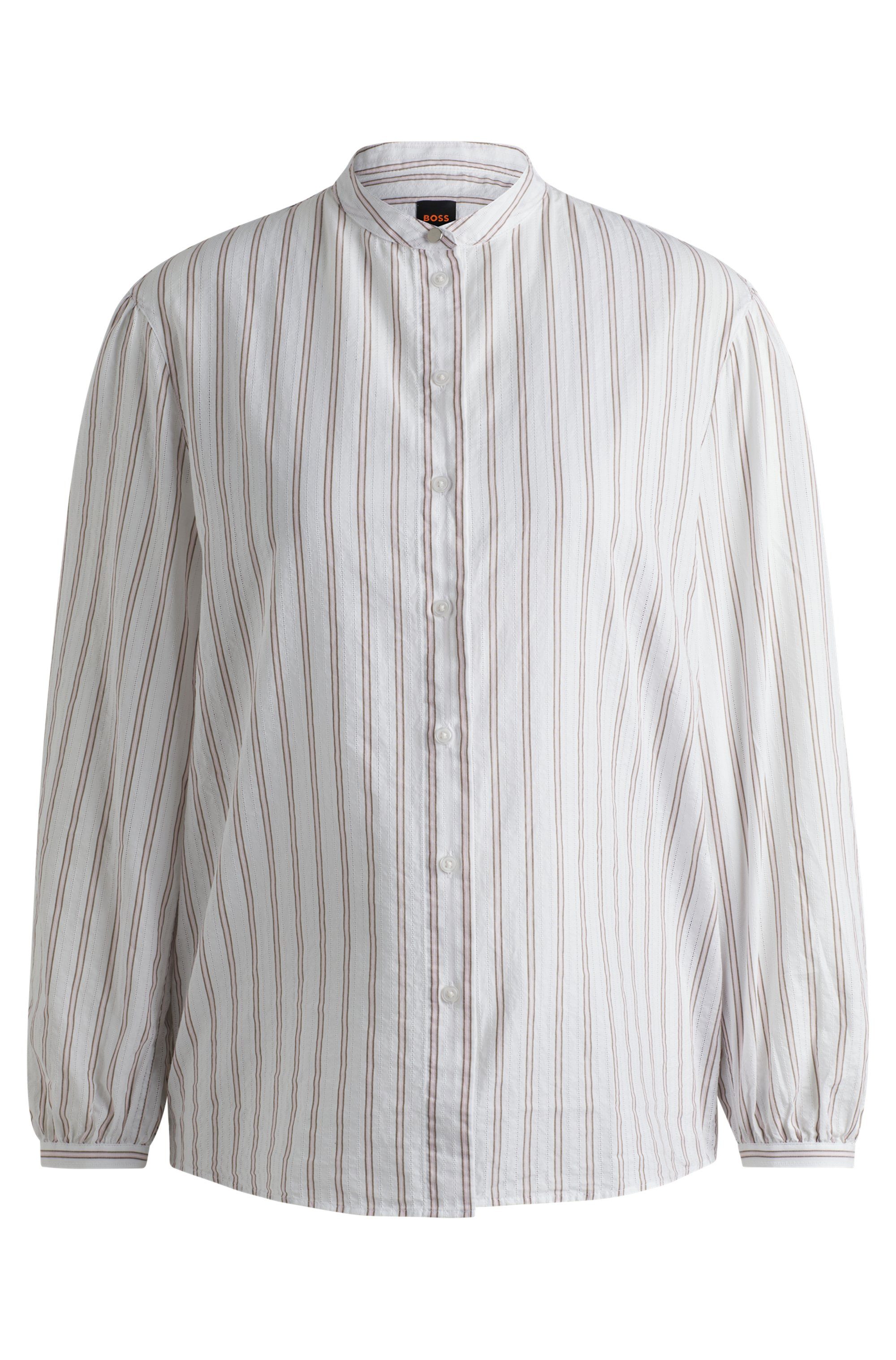 Boss Orange Klassieke blouse C_Bilast met rimpelingen aan de mouwen