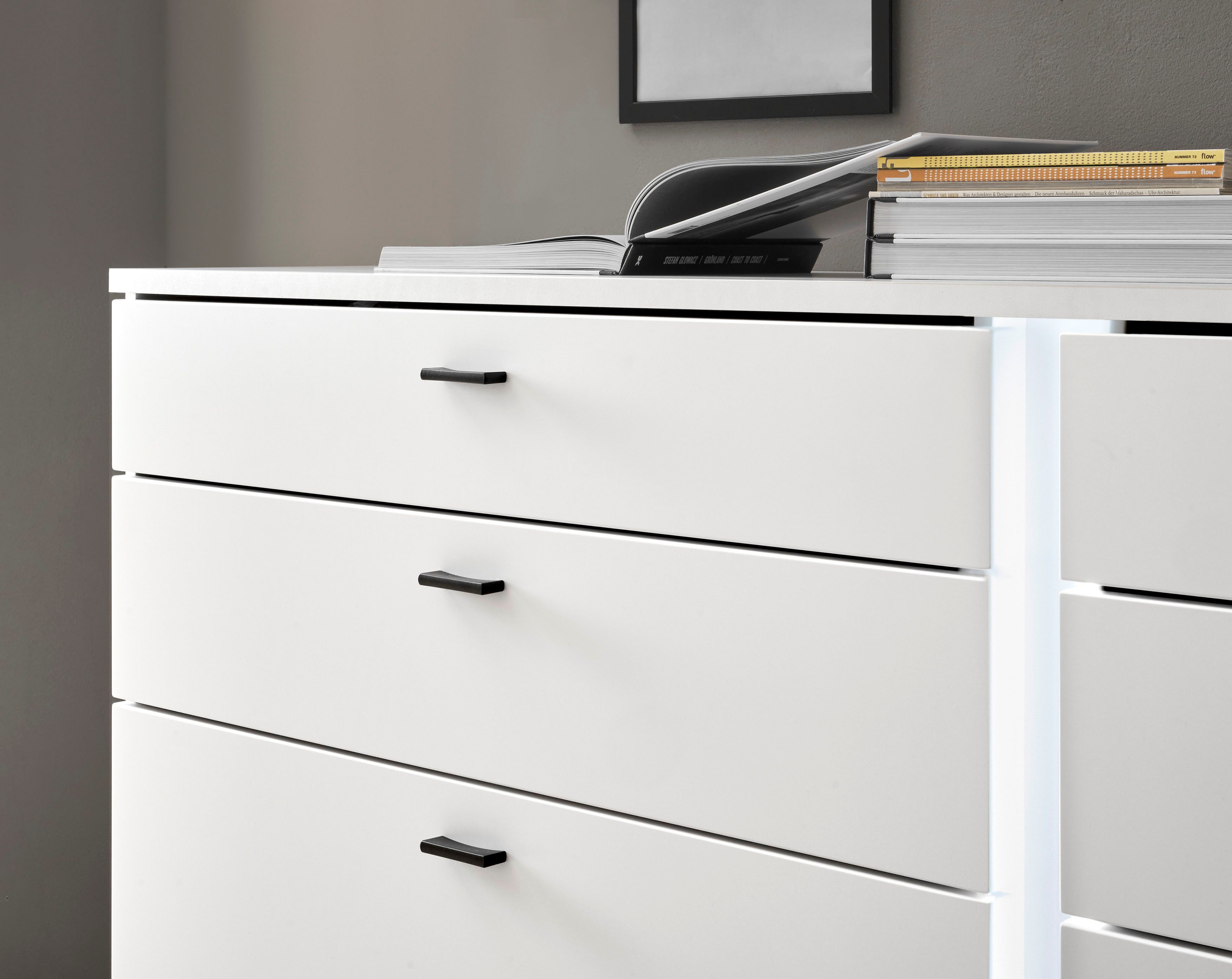 INOSIGN Dressoir Long Island in moderne trendkleur, inclusief verticale verlichting, breedte 200 cm (1 stuk)