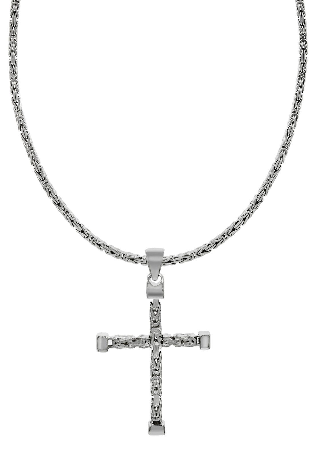Firetti Ketting met hanger Sieraad cadeau zilver 925 halssieraad halsketting 4-kant koningketting heren kettingen & hangers zilver(kleur)