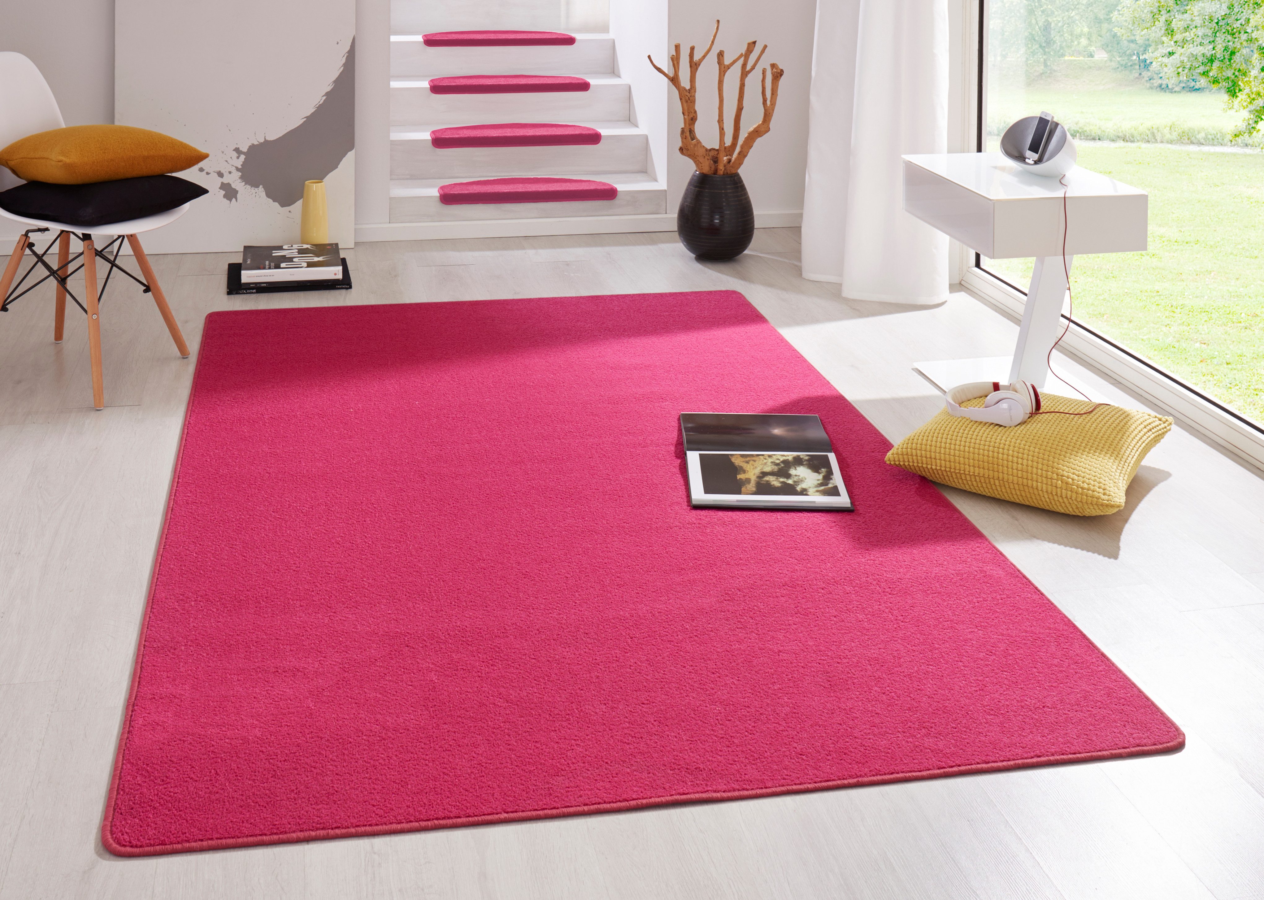 HANSE Home Vloerkleed Fancy Kortpolig, loper, effen, geketteld, woonkamer, slaapkamer, eetkamer