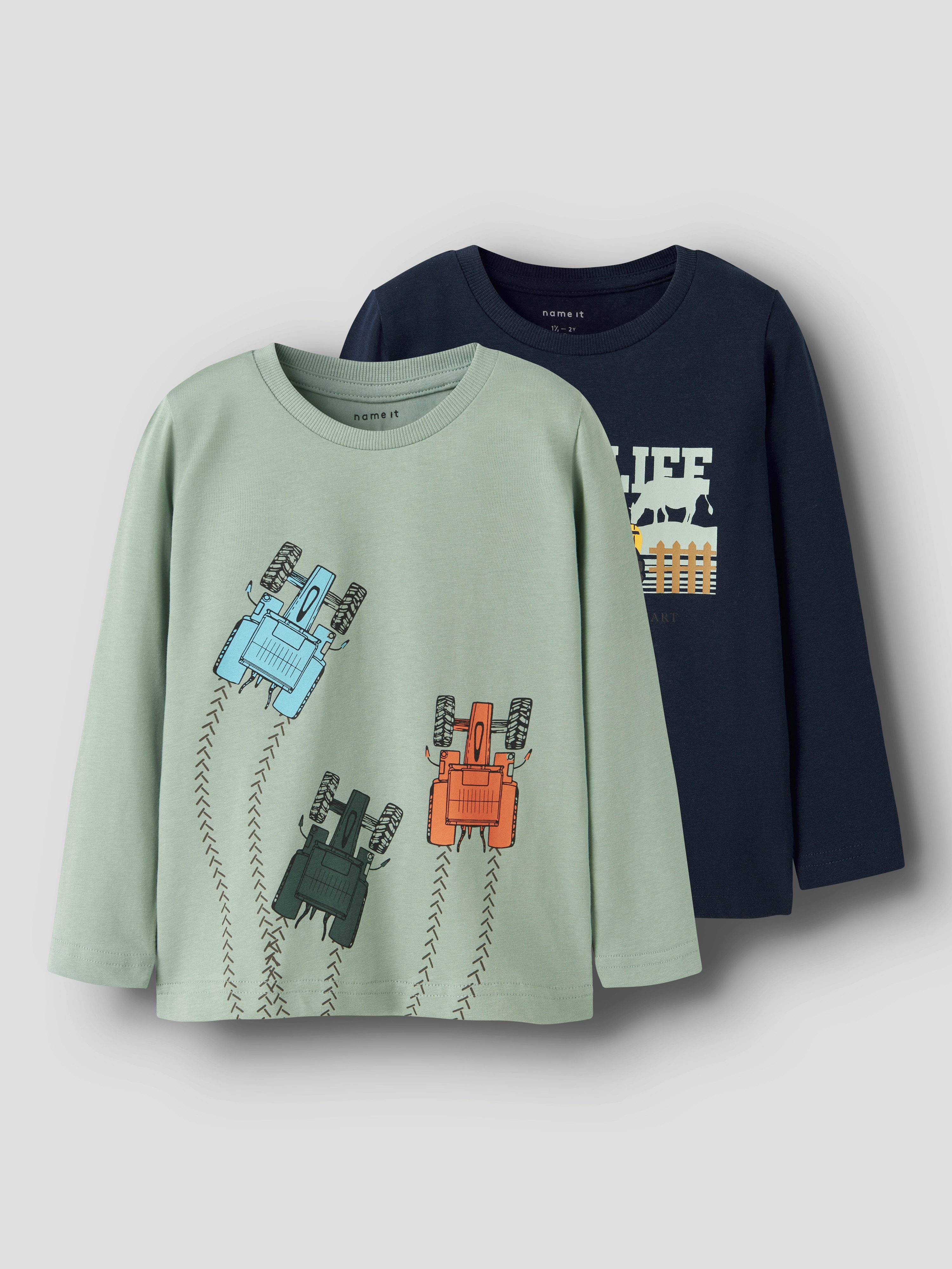 Name It Shirt met lange mouwen NMMLACTOR 2P LS TOP BOX (set, 2-delig)