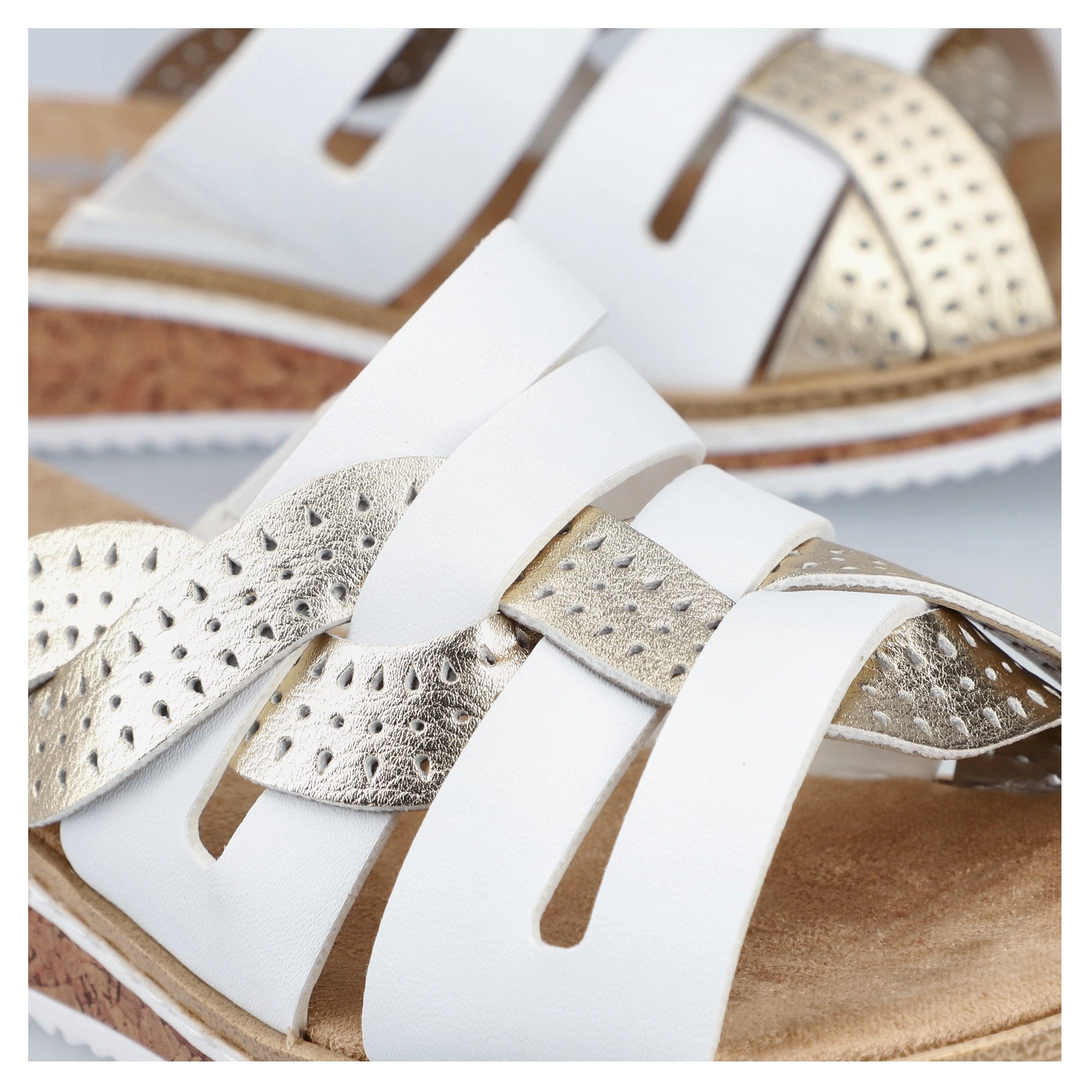 Rieker Slippers Zomerschoen, slippers, huisschoen, sleehak, met klein elastiek
