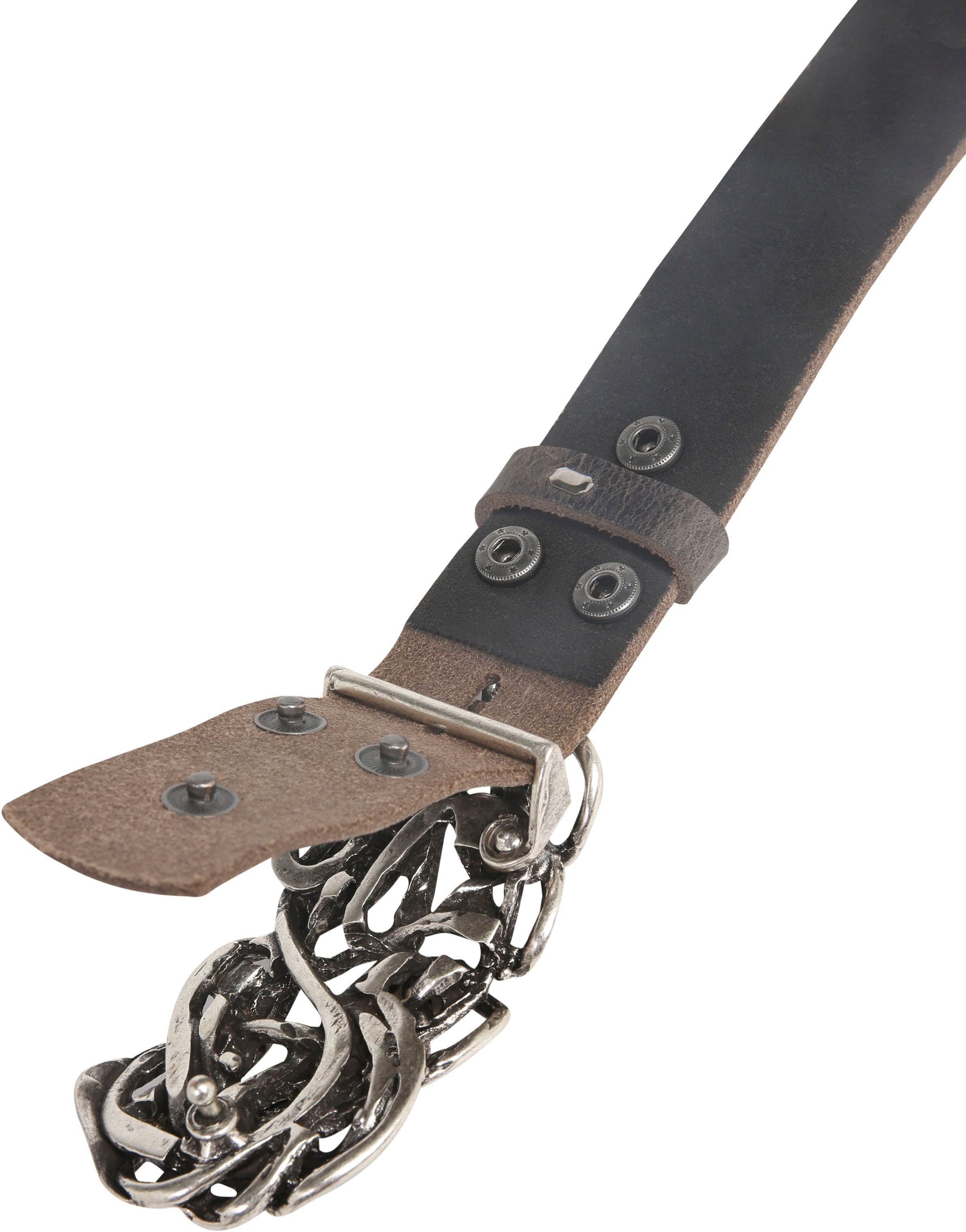 RETTUNGSRING by showroom 019° Leren riem Koppelgesp in knoopdesign